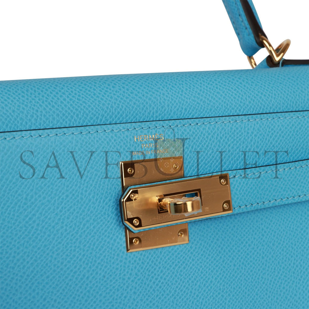 H**mes kelly sellier 28 celeste epsom gold hardware (25*17*7cm)