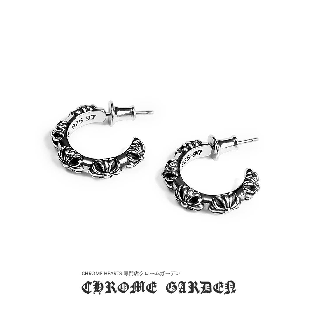 Ch**me He**ts cross hoop earring