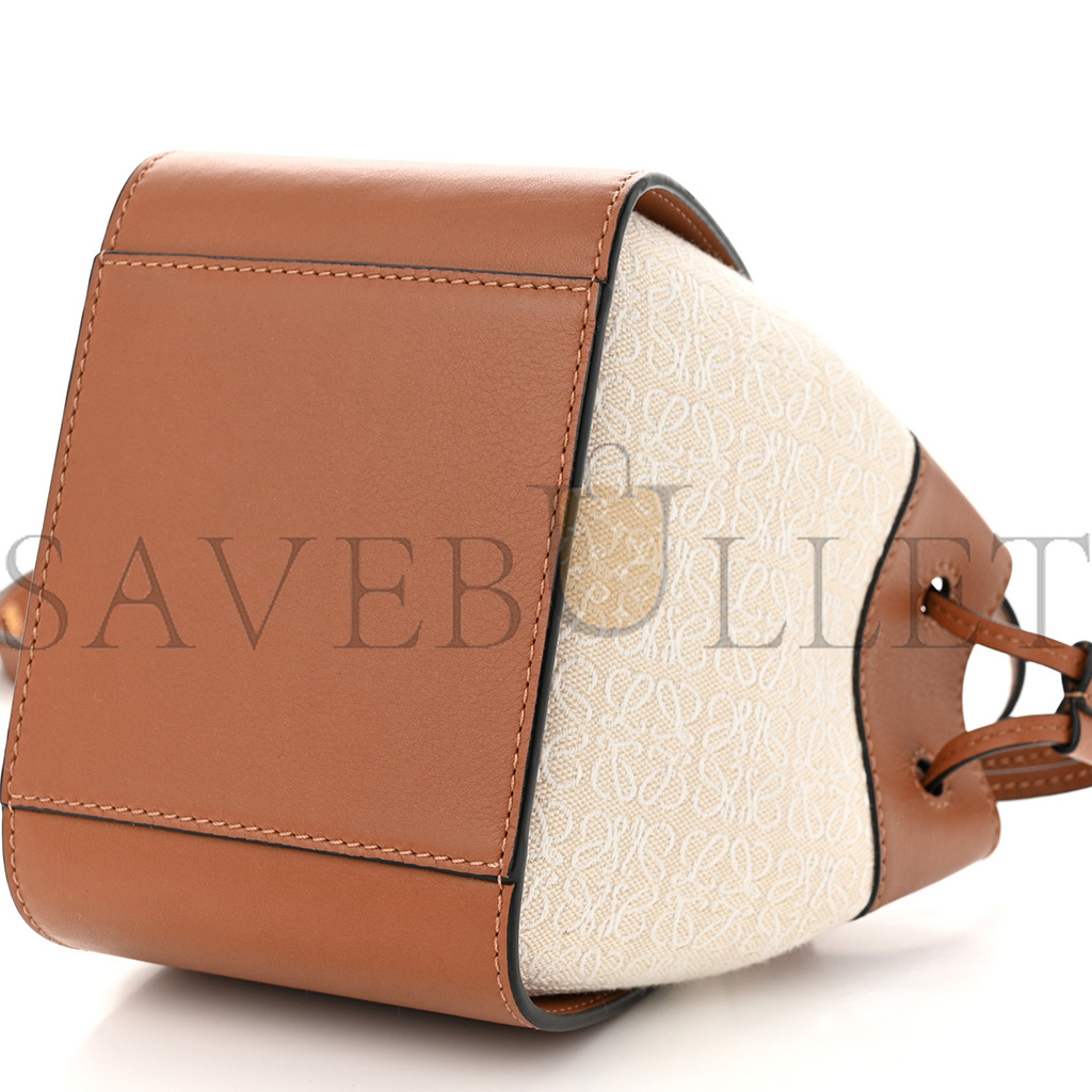 l*ew* calfskin canvas mini hammock shoulder bag natural tan (19*17*10cm)