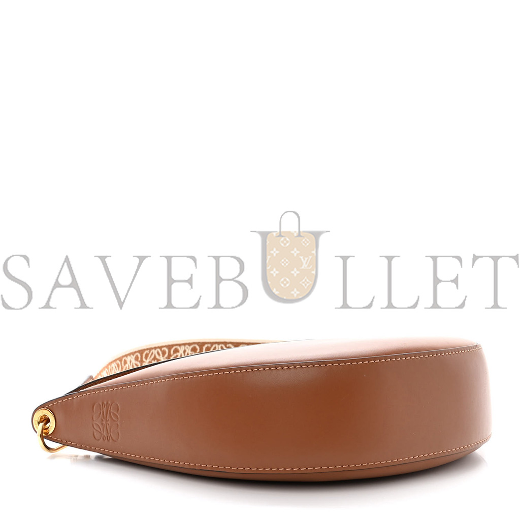 l*ew* satin calfskin jacquard luna bag pecan (28*14*6cm)
