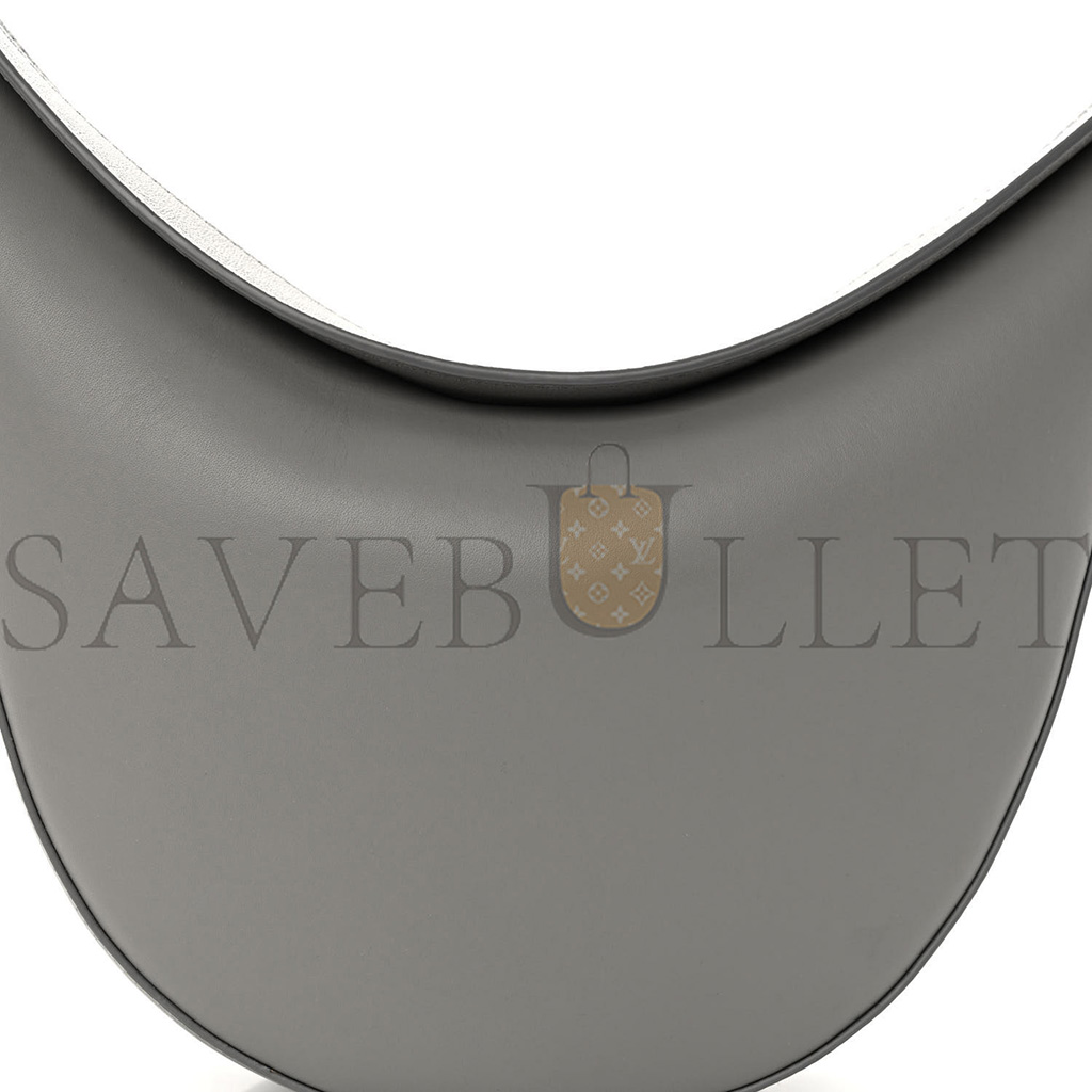 l*ew* satin calfskin jacquard luna bag pearl grey (26*22*8cm)
