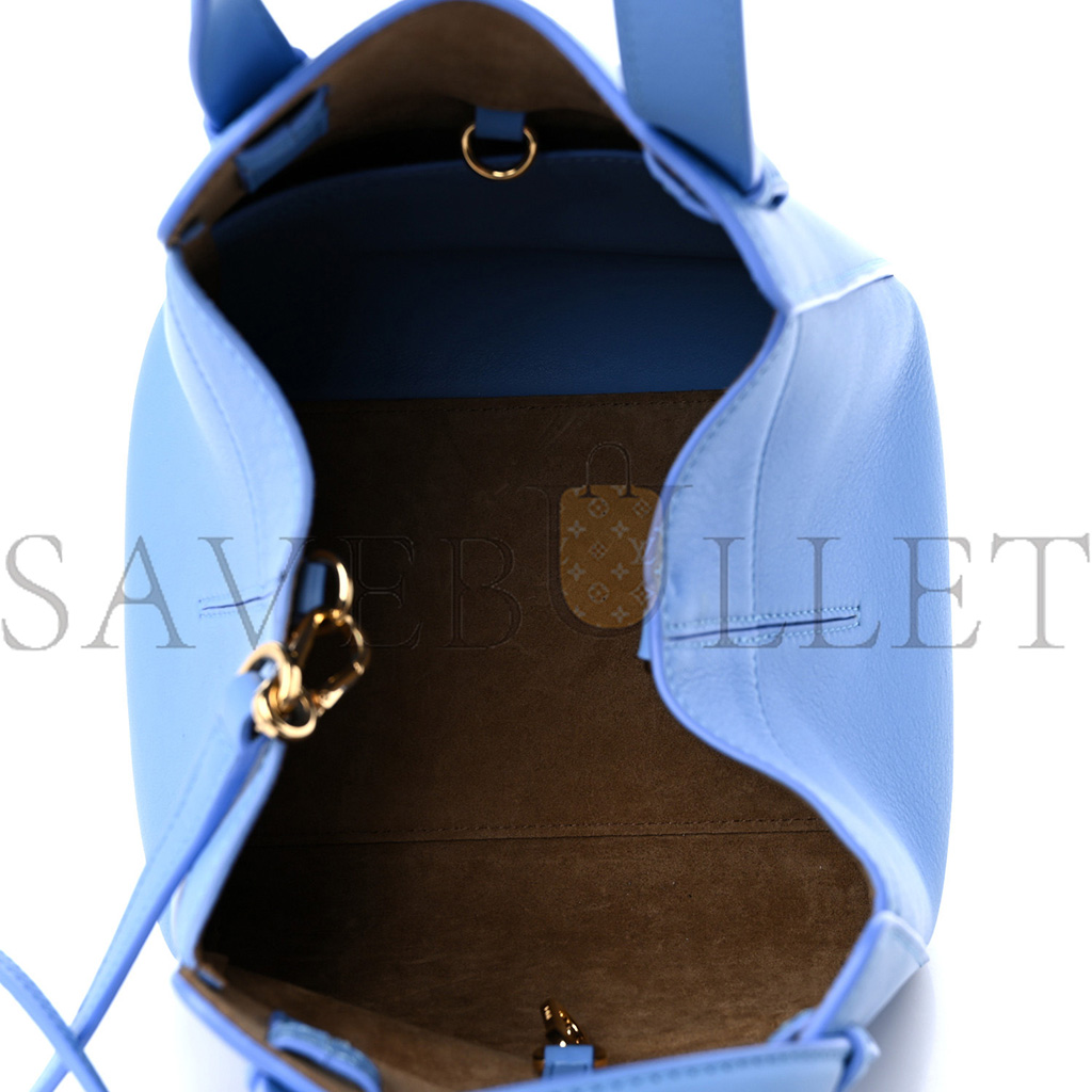 l*ew* calfskin small hammock nU*get shoulder bag celestine blue (21*20*18cm)