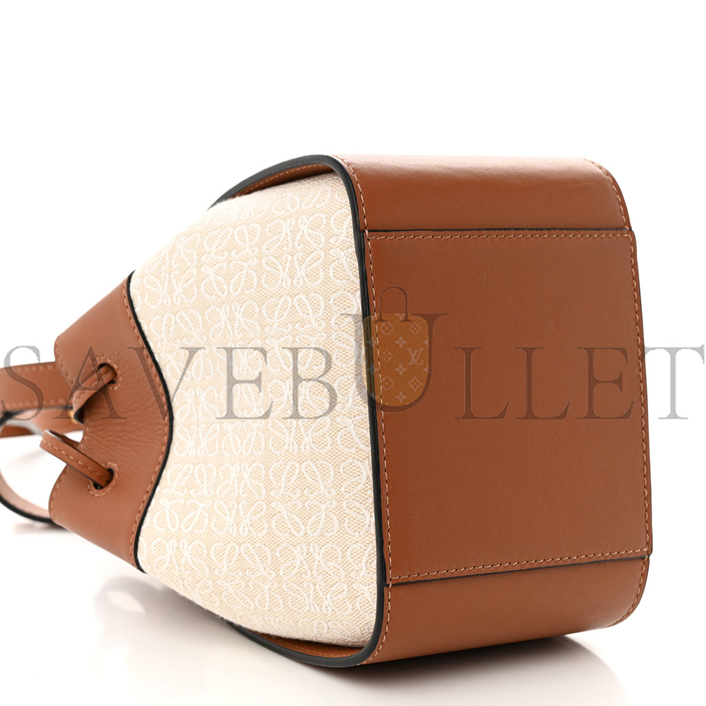 l*ew* calfskin canvas mini hammock shoulder bag natural tan (19*17*10cm)