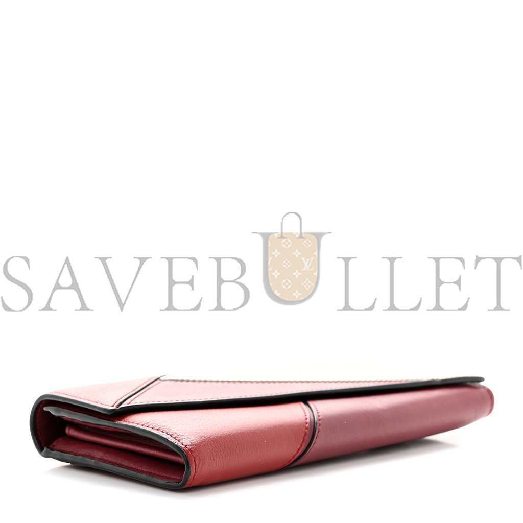 l*ew* calfskin puzzle continental wallet wine garnet (19*10*3cm)