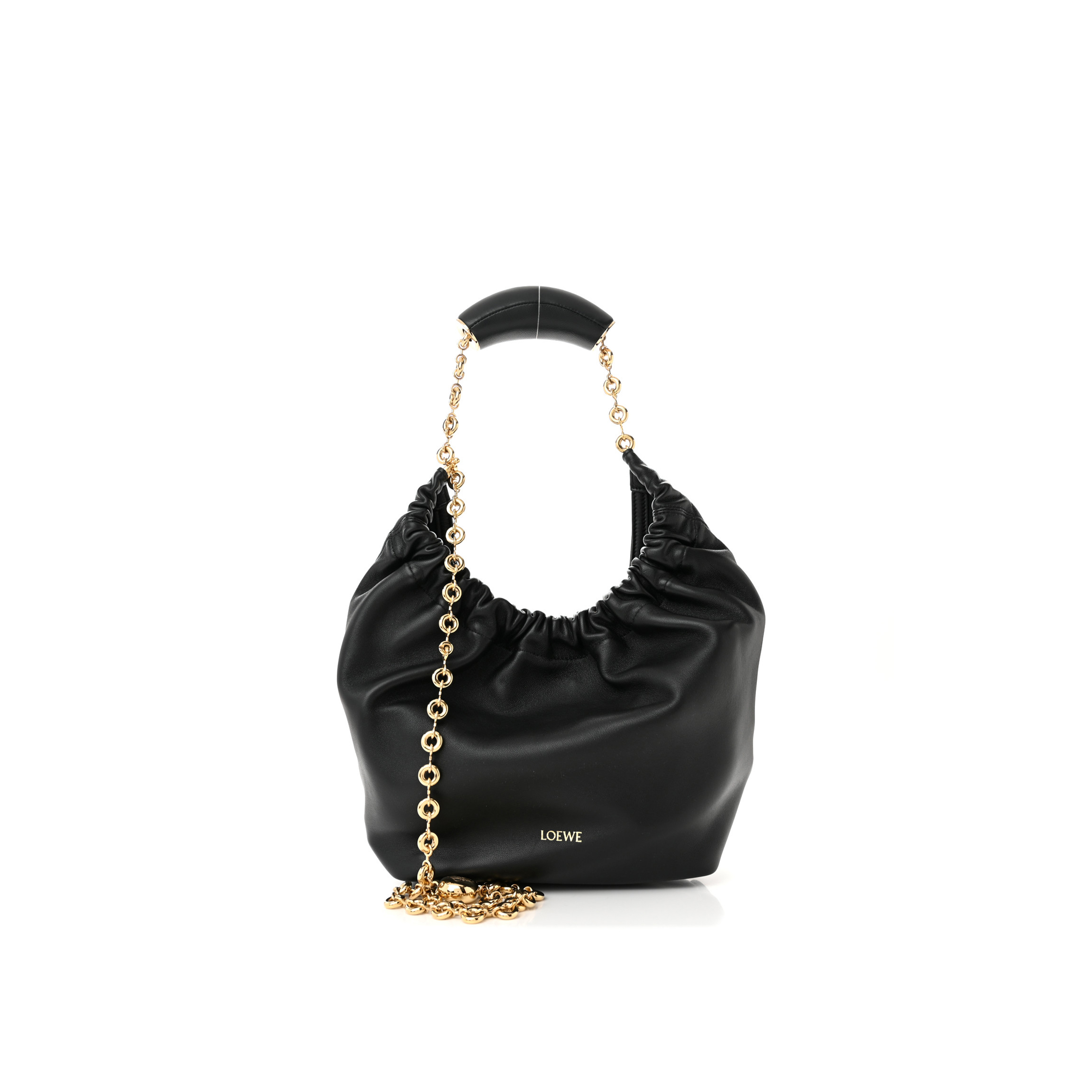 l*ew* nappa small squeeze bag black (29*24*10.5cm)