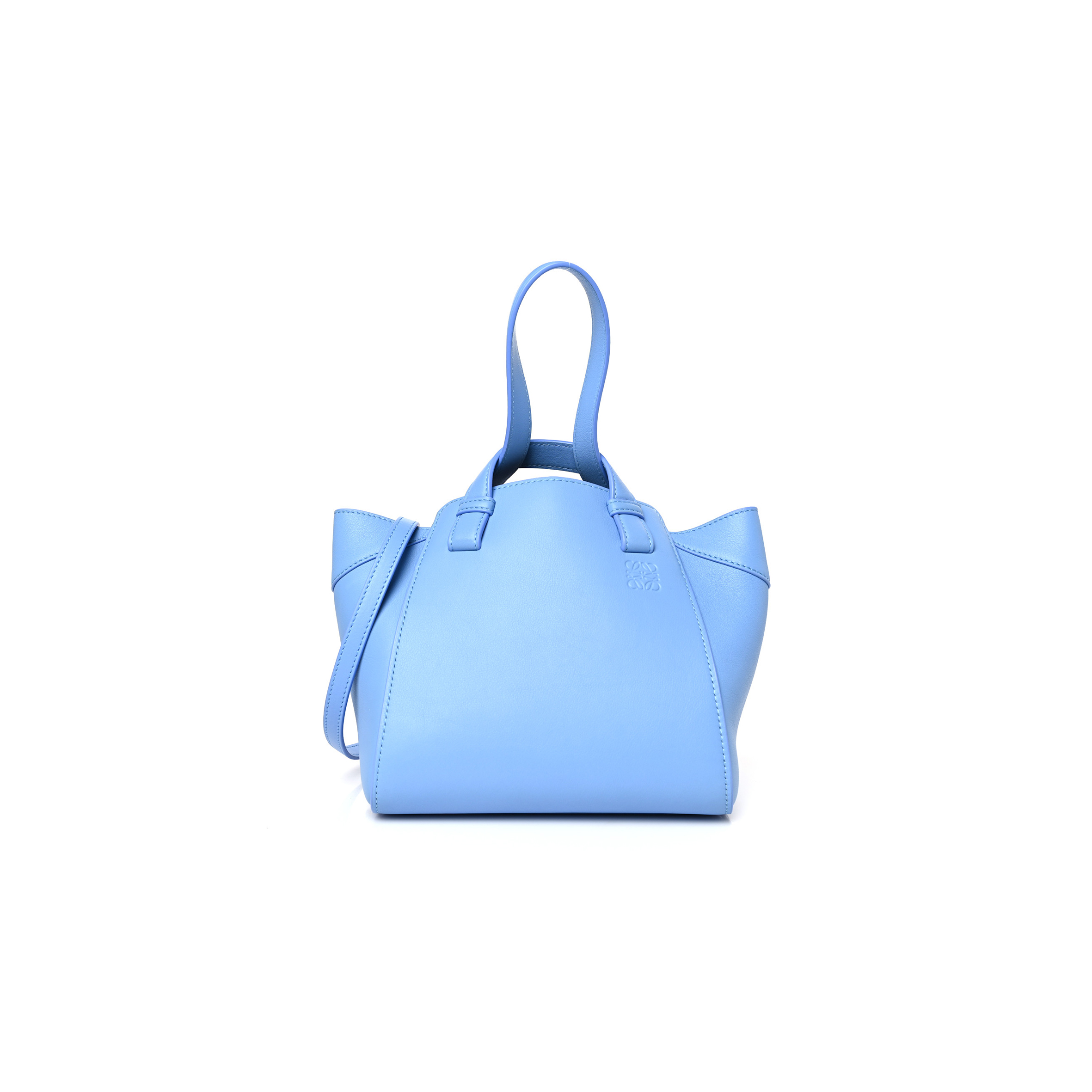 l*ew* calfskin small hammock nU*get shoulder bag celestine blue (23*20*18cm)