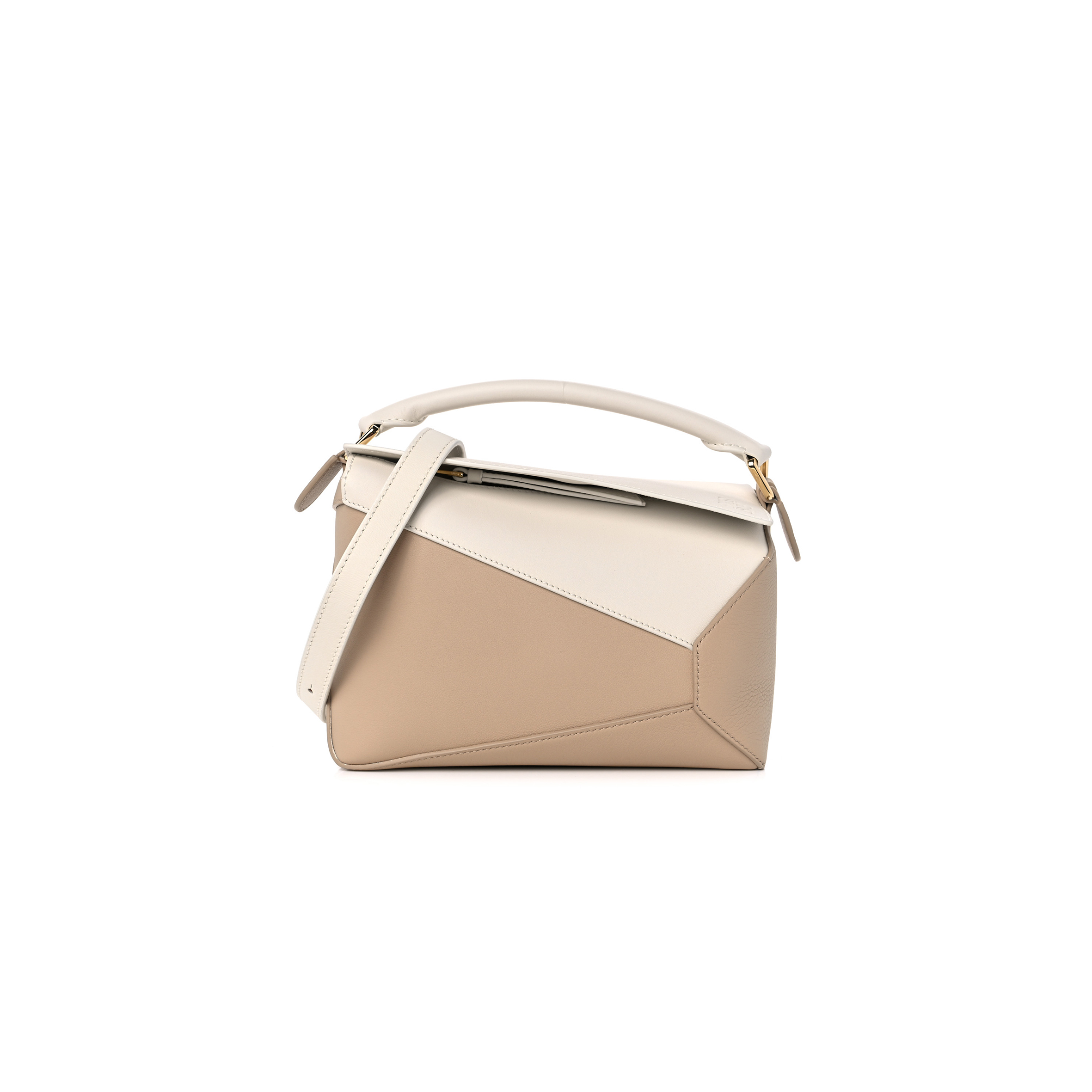 l*ew* classic calfskin small puzzle edge bag soft white paper craft (24*16.5*10.5cm)