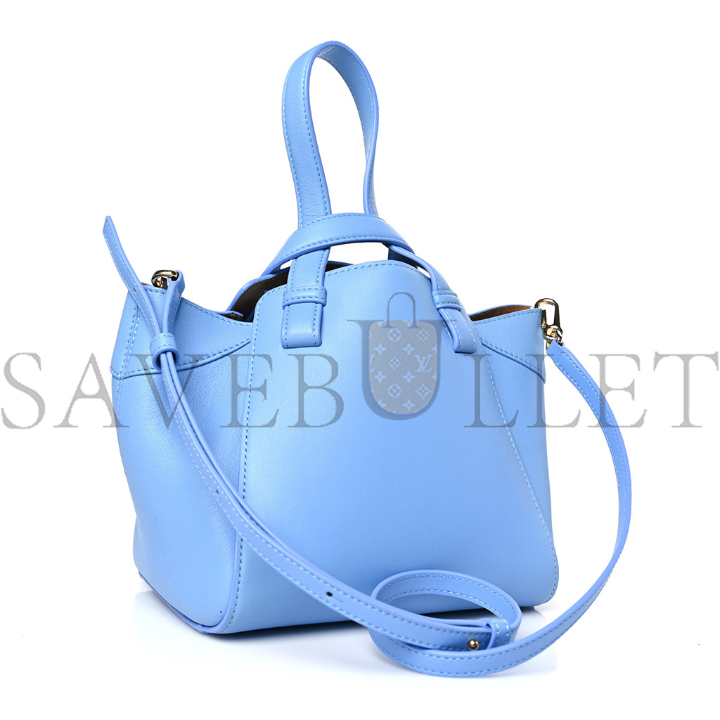 l*ew* calfskin small hammock nU*get shoulder bag celestine blue (23*20*18cm)