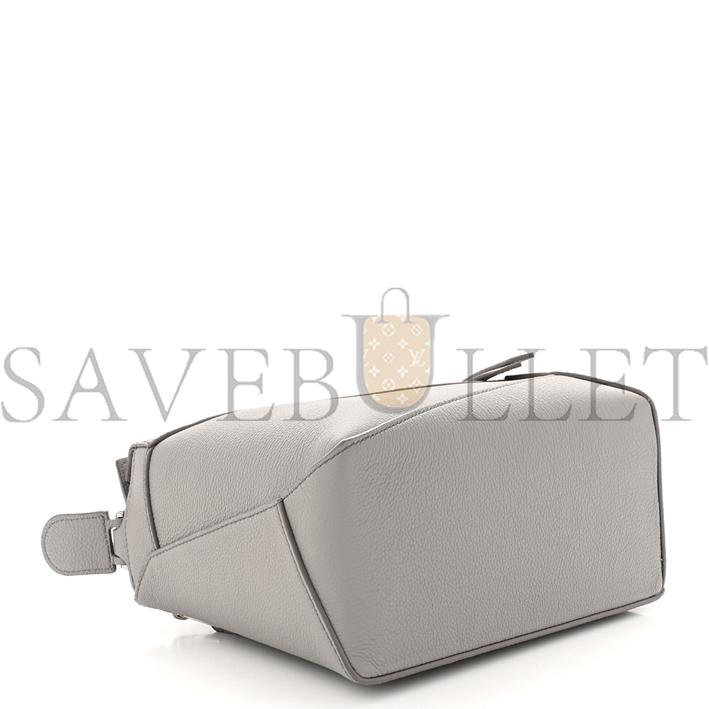 l*ew* calfskin small puzzle edge bag pearl grey (24*15*11cm)