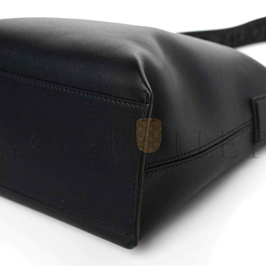 l*ew* S*pple smooth calfskin jacquard small cubi bag black (23*21*11cm)