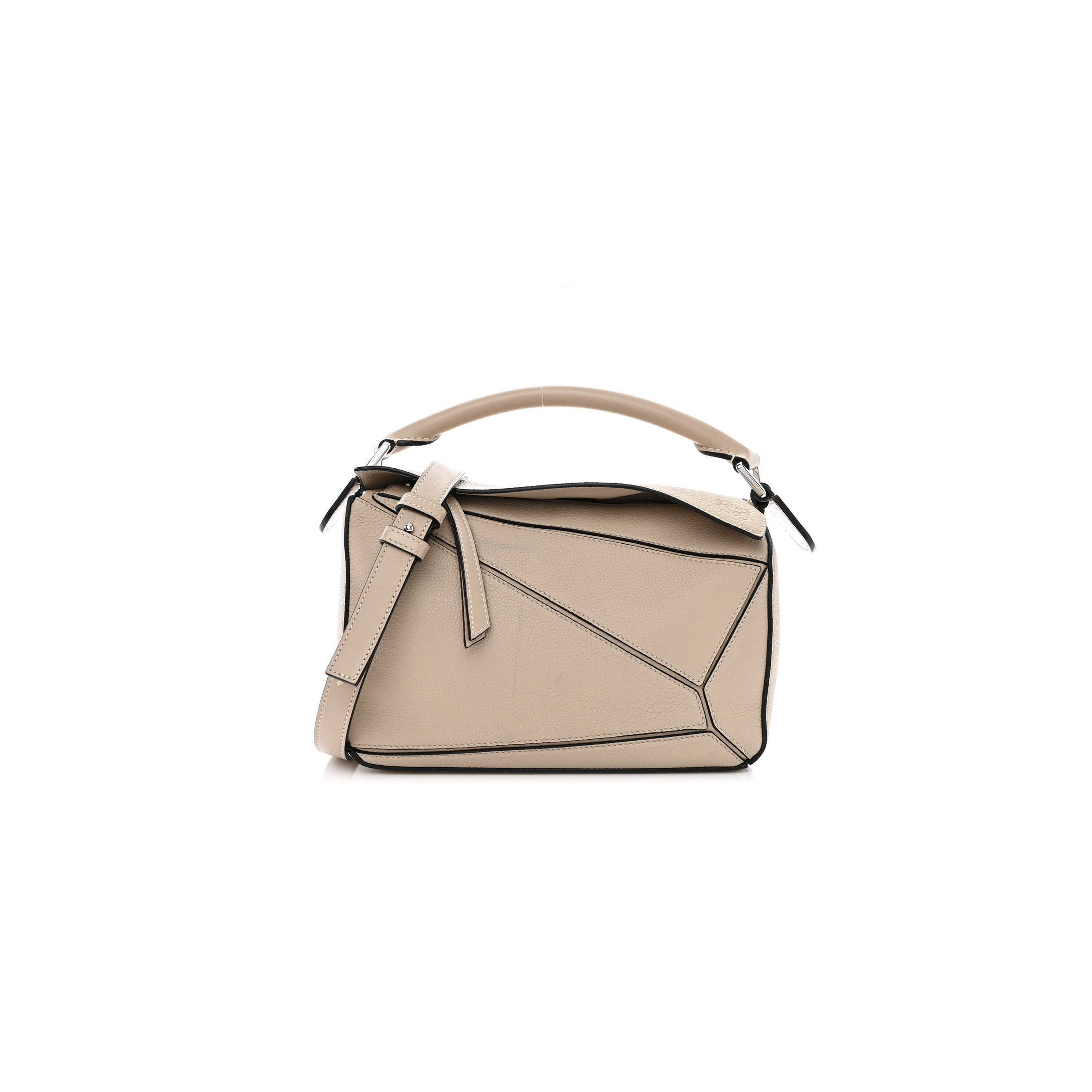l*ew* grained calfskin small puzzle bag sand (24*16.5*10.5cm)
