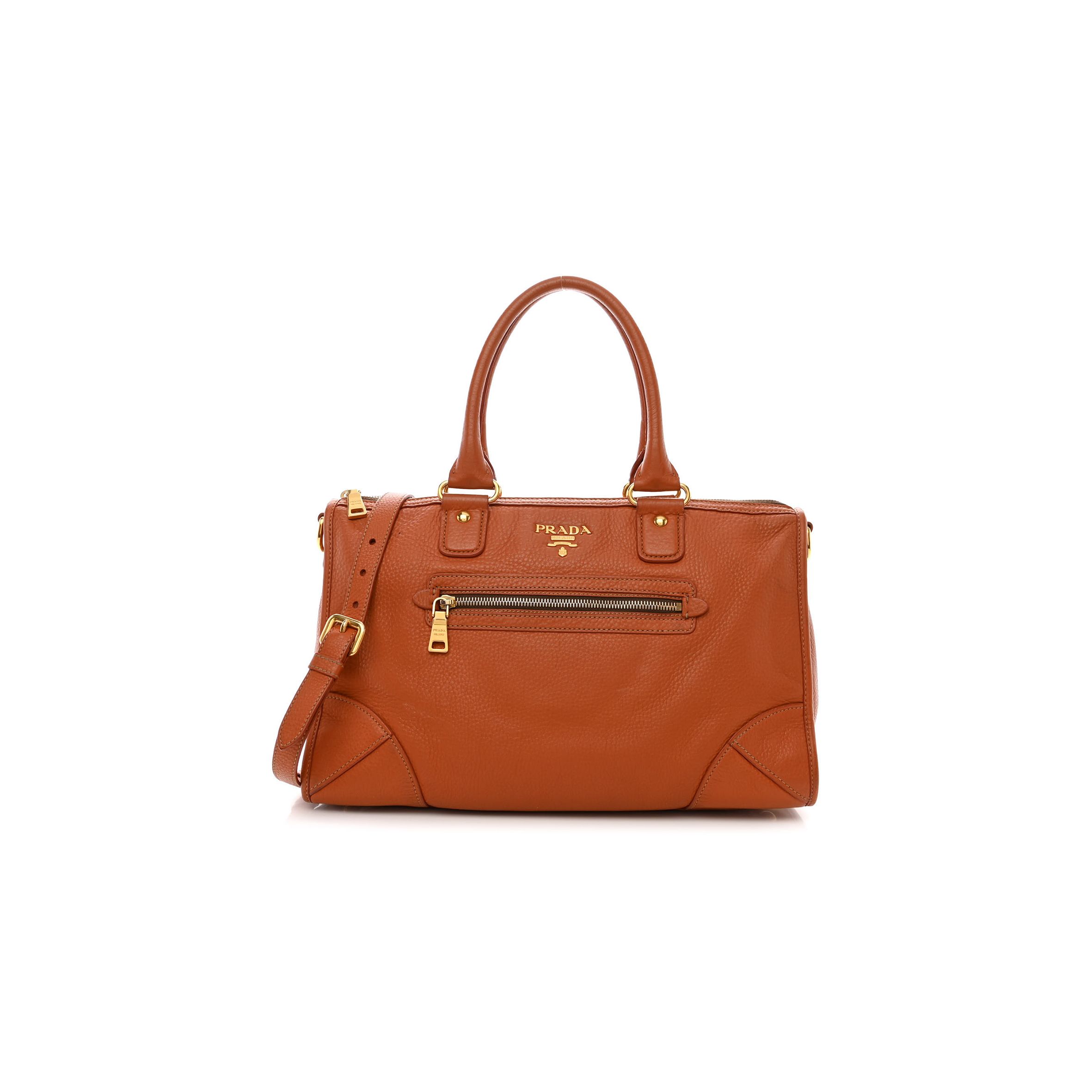 Pra*a vitello daino shopping satchel rame (37*22*15cm)