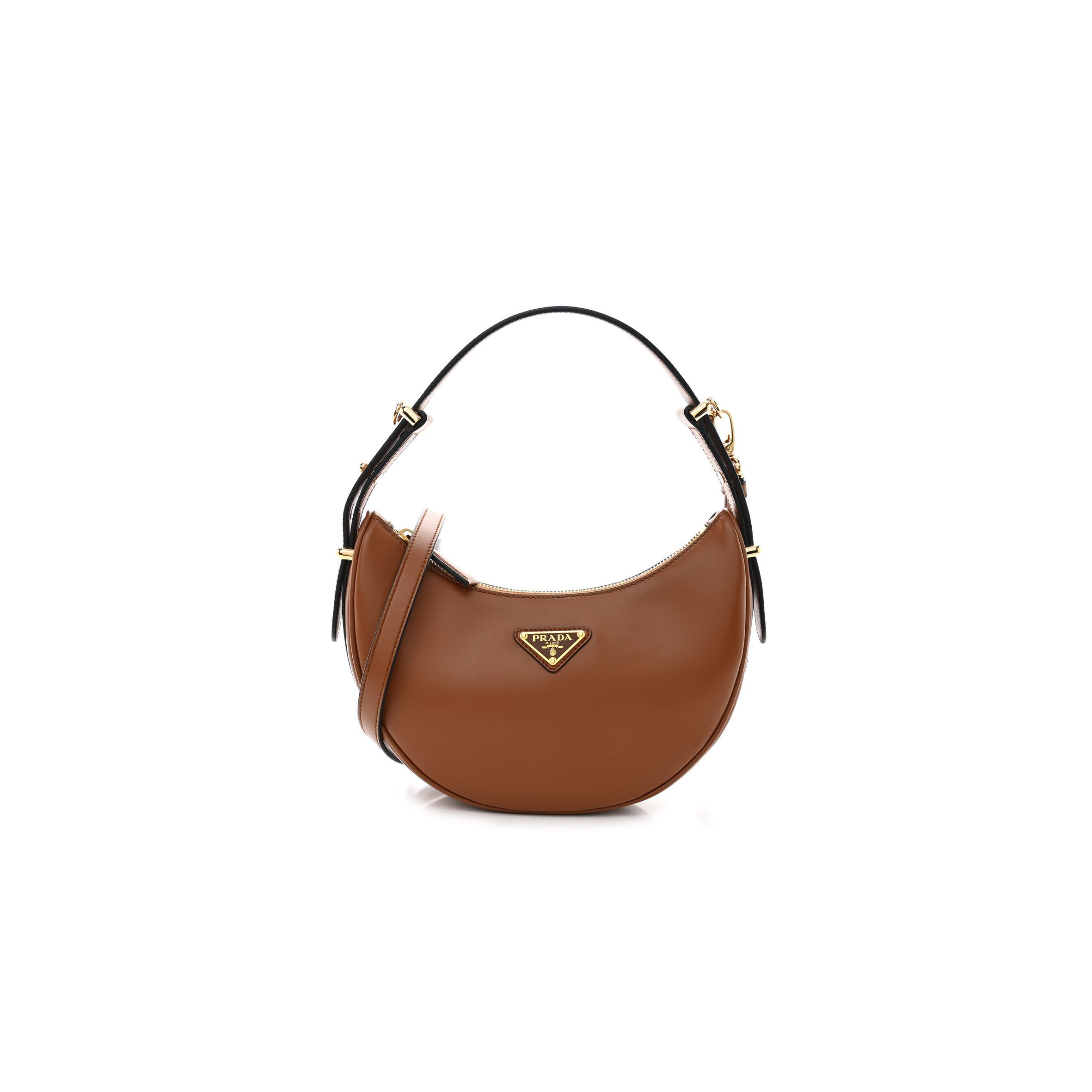 Pra*a nappa arque shoulder bag brown (23*18*6cm)