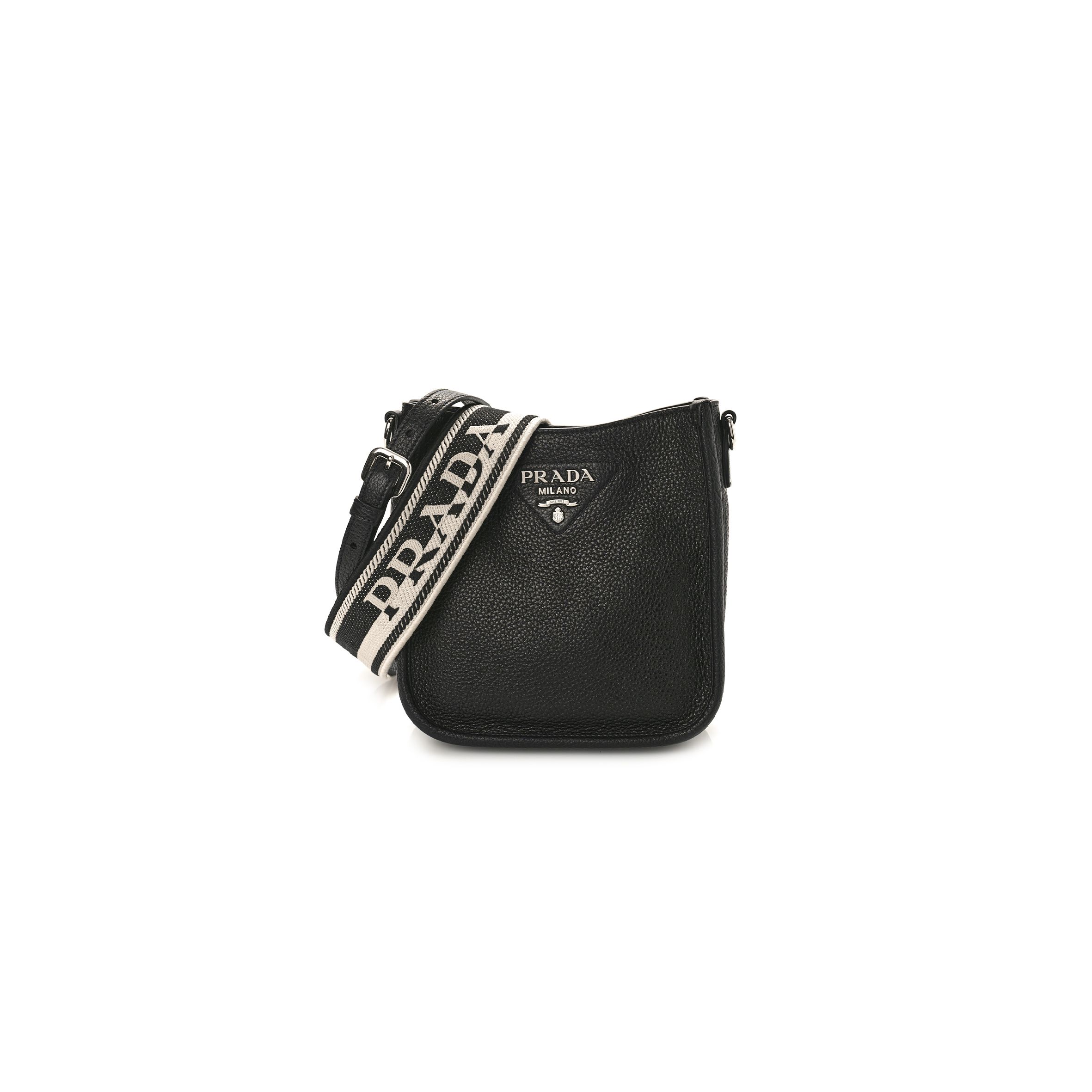 Pra*a vitello daino soft mini shoulder bag black (20*20*8cm)