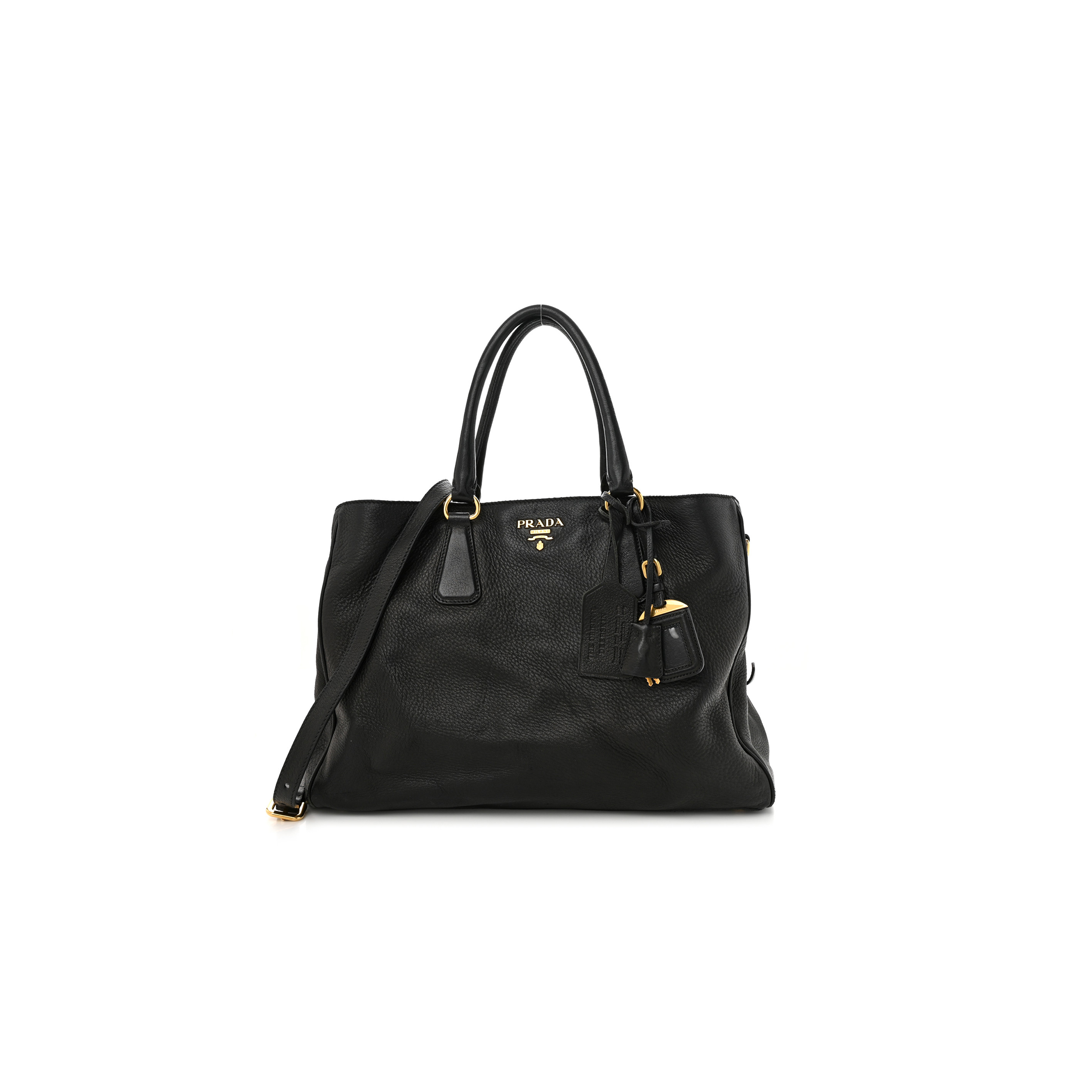Pra*a vitello daino tote black (39*28*17cm)