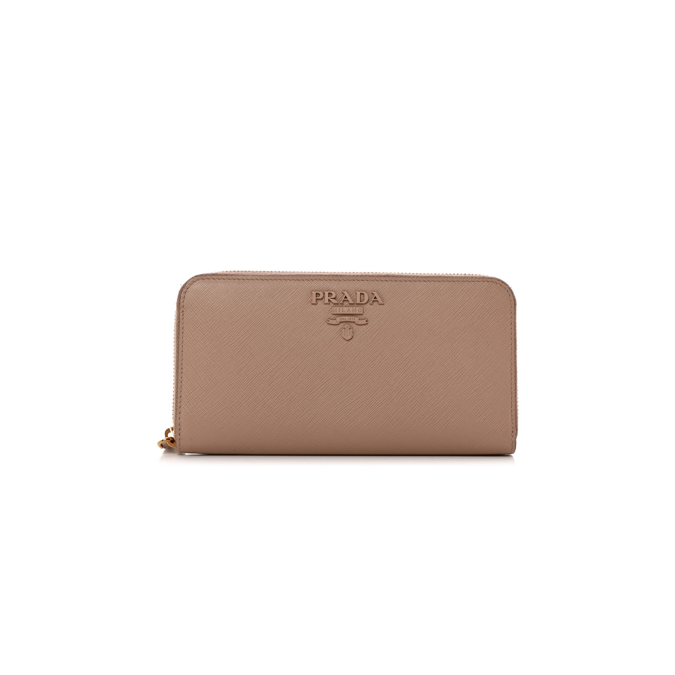 Pra*a saffiano shine zip around wallet cipria (20*11*2cm)