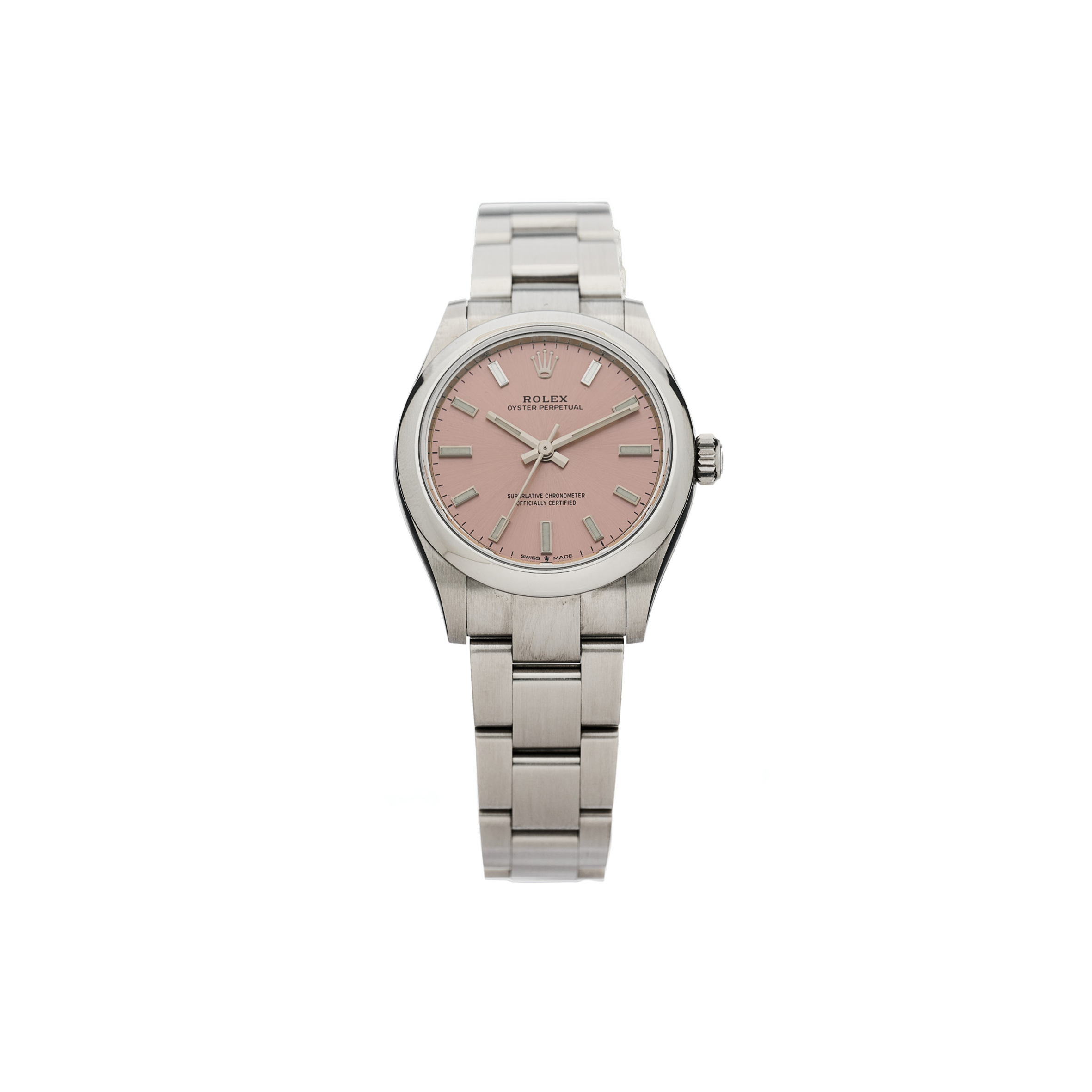 R*l*x stainless steel 31mm oyster perpetual watch pink 277200