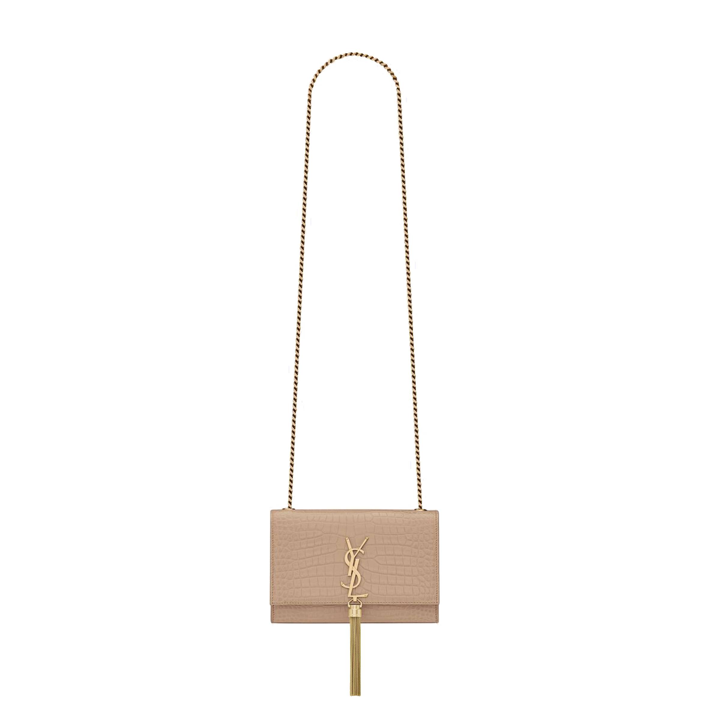 Y*L kate small chain bag with tassel in crocodile-embossed shiny leather 474366dnd0j2721 (20*12.5*5cm)