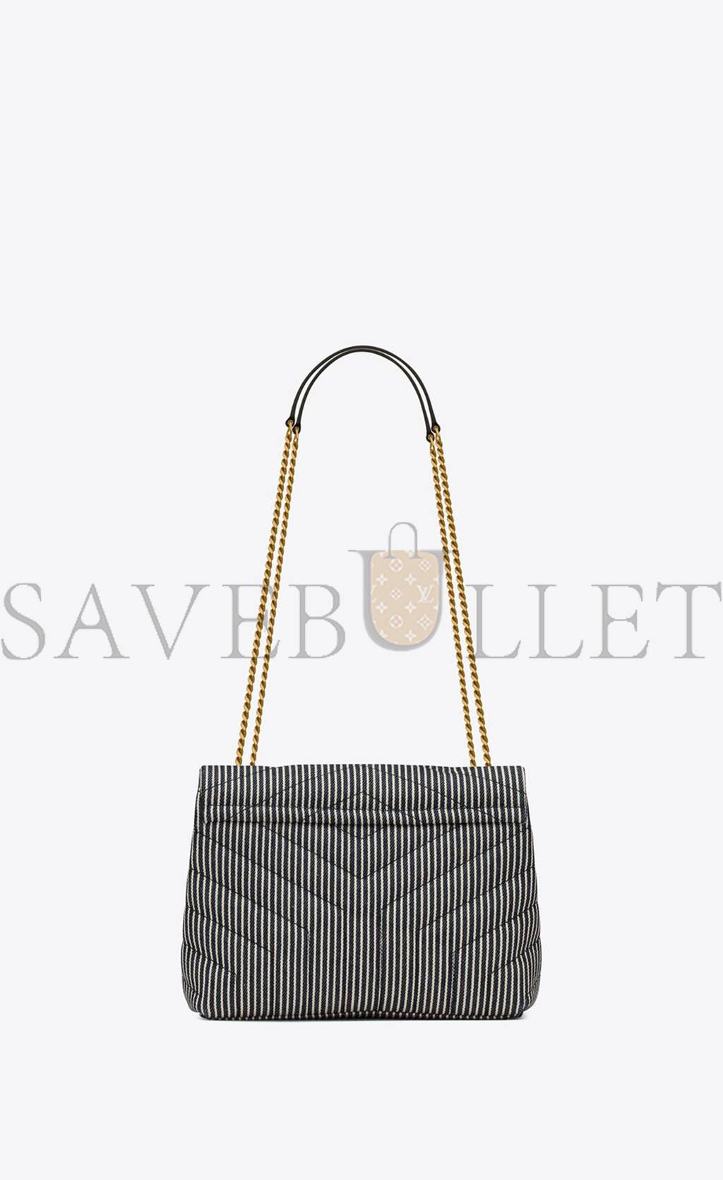 y*l loulou small chain bag in quilted striped De*1m 494699faa7g4165 (23*17*9cm)