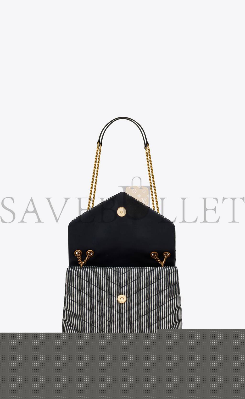 y*l loulou small chain bag in quilted striped De*1m 494699faa7g4165 (23*17*9cm)