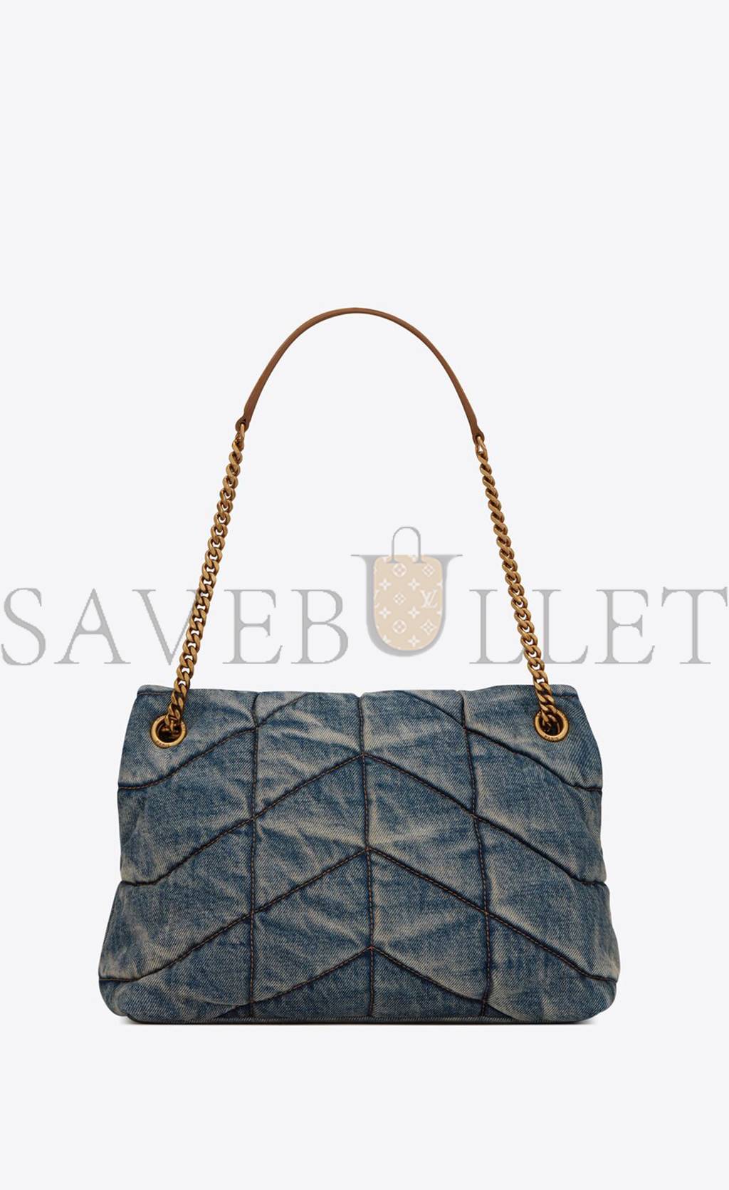 y*l puffer medium chain bag in quilted vintage De*1m and suede 5774752pt674575 (35*23*13.5cm)