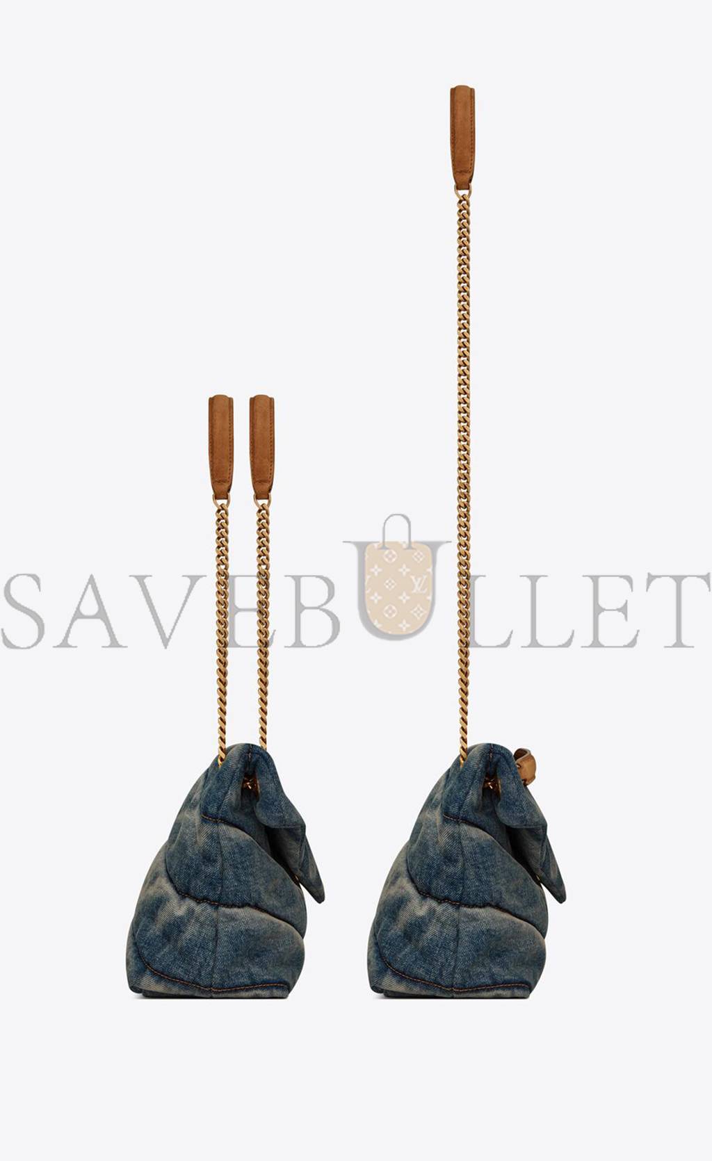 y*l puffer small chain bag in quilted vintage De*1m and suede 5774762pt674575 (29*17*11cm)