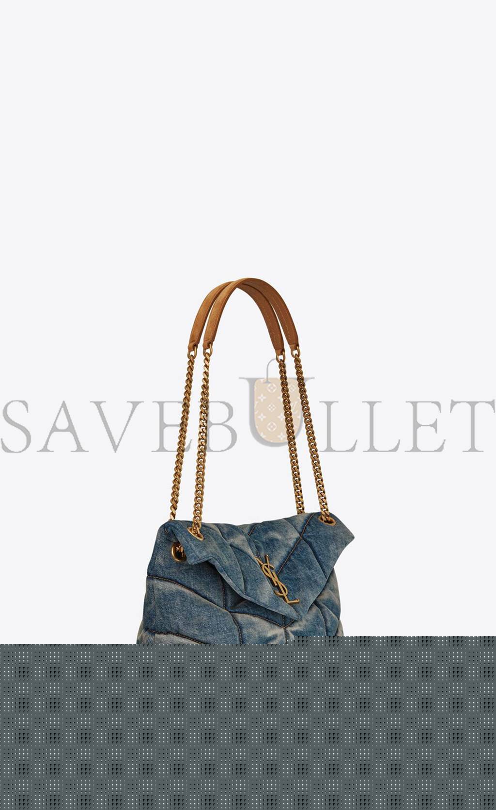 y*l puffer small chain bag in quilted vintage De*1m and suede 5774762pt674575 (29*17*11cm)