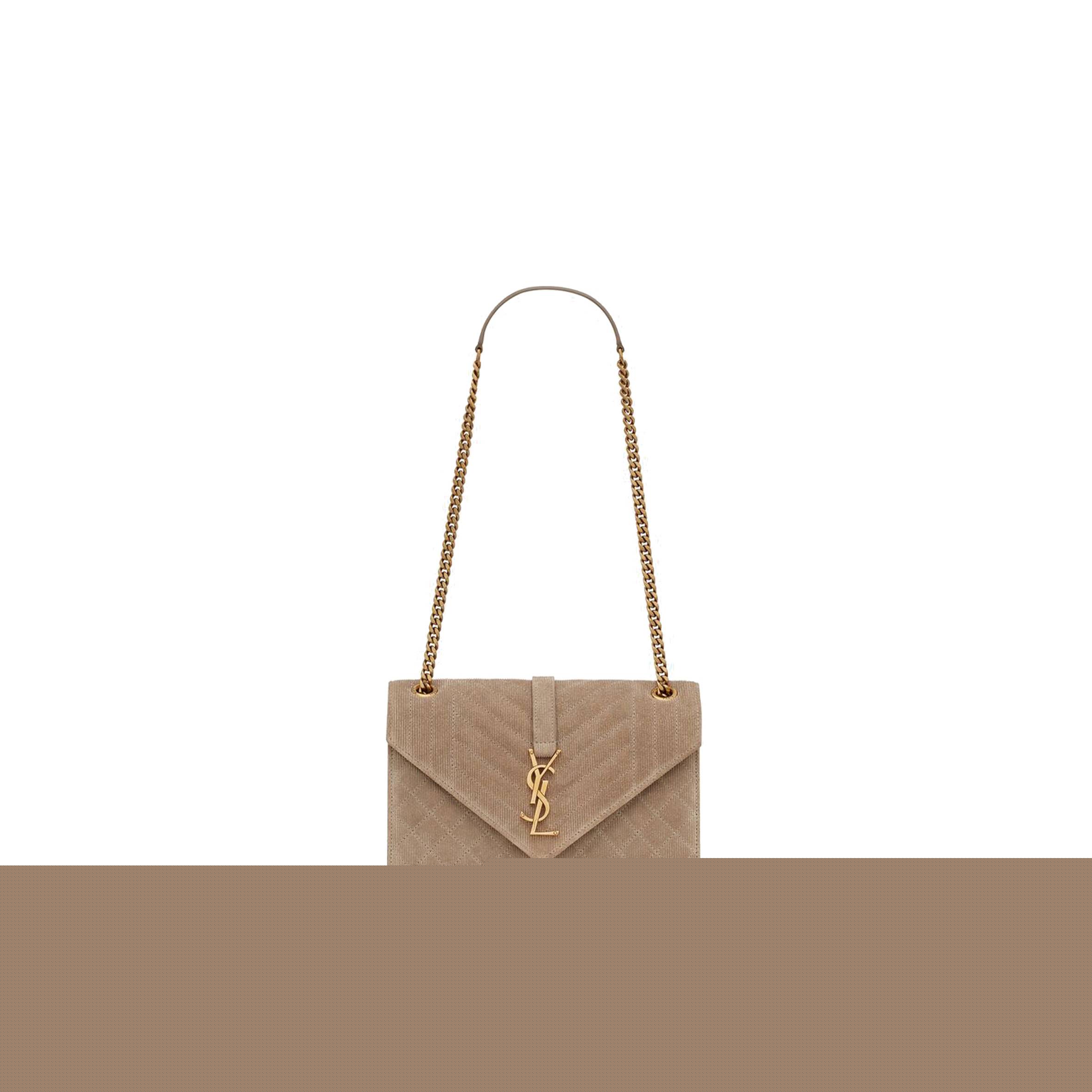 Y*L envelope medium chain bag in mix matelass&eacute; corduroy 600185aaaok2826 (24*17.5*6cm)