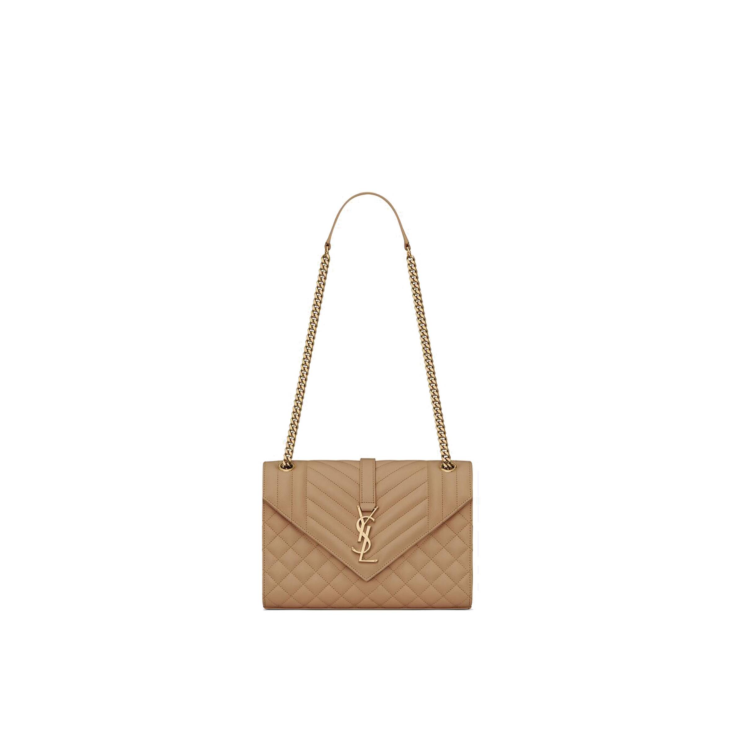 Y*L envelope medium chain bag in mix matelass&eacute; grain de poudre embossed leather 600185bow912346 (24*17.5*6cm)
