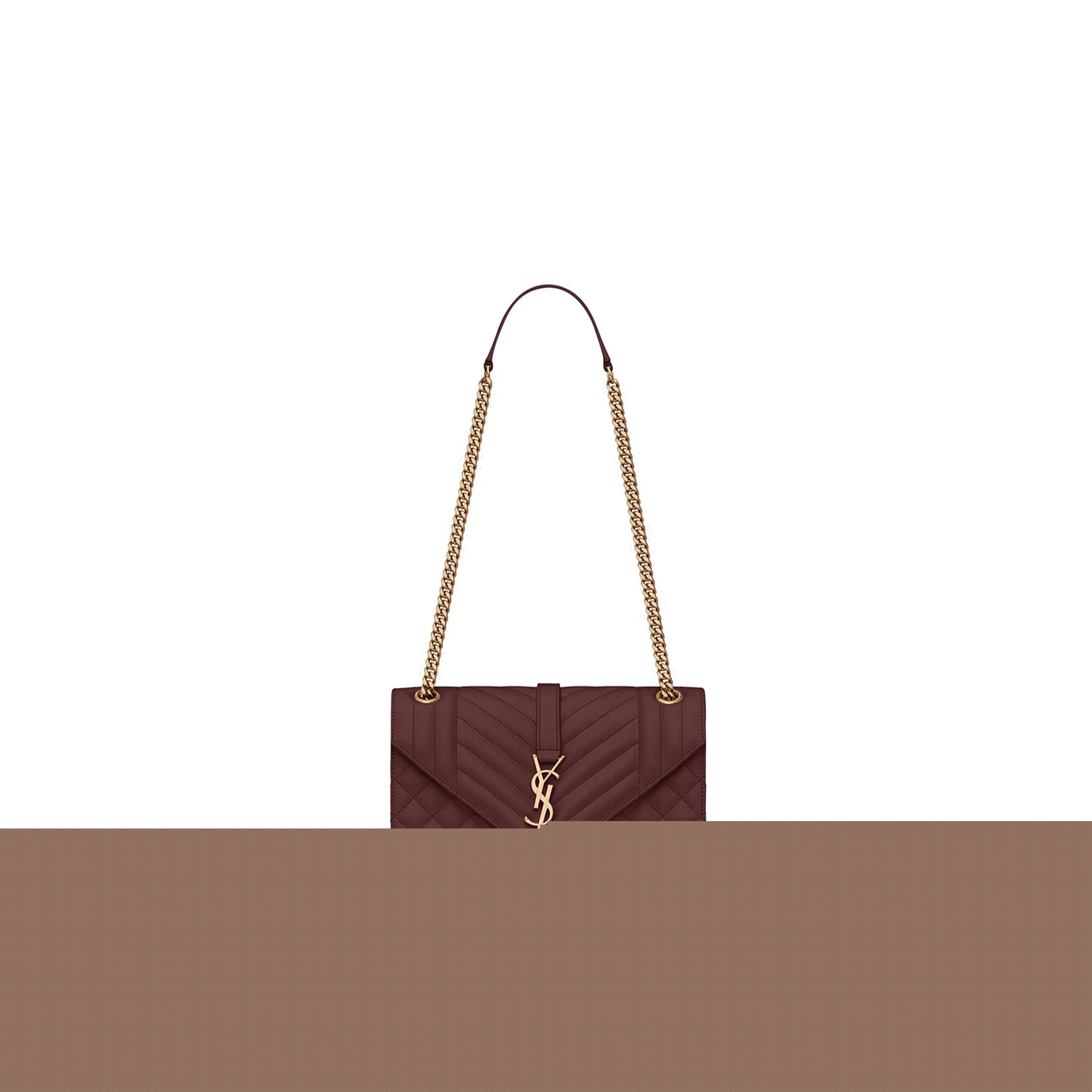 Y*L envelope medium chain bag in mix matelass&eacute; grain de poudre embossed leather 600185bow916475 (24*17.5*6cm)