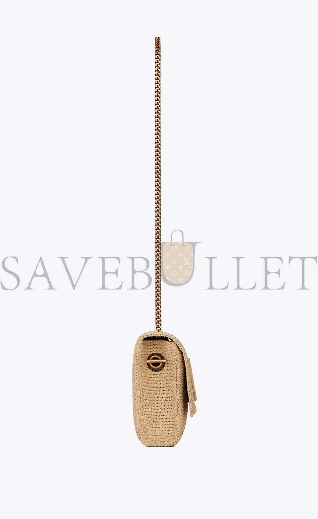 Y*L kate medium chain bag in raffia and smooth leather 698637gaaa92069 (28.5*20*6cm)