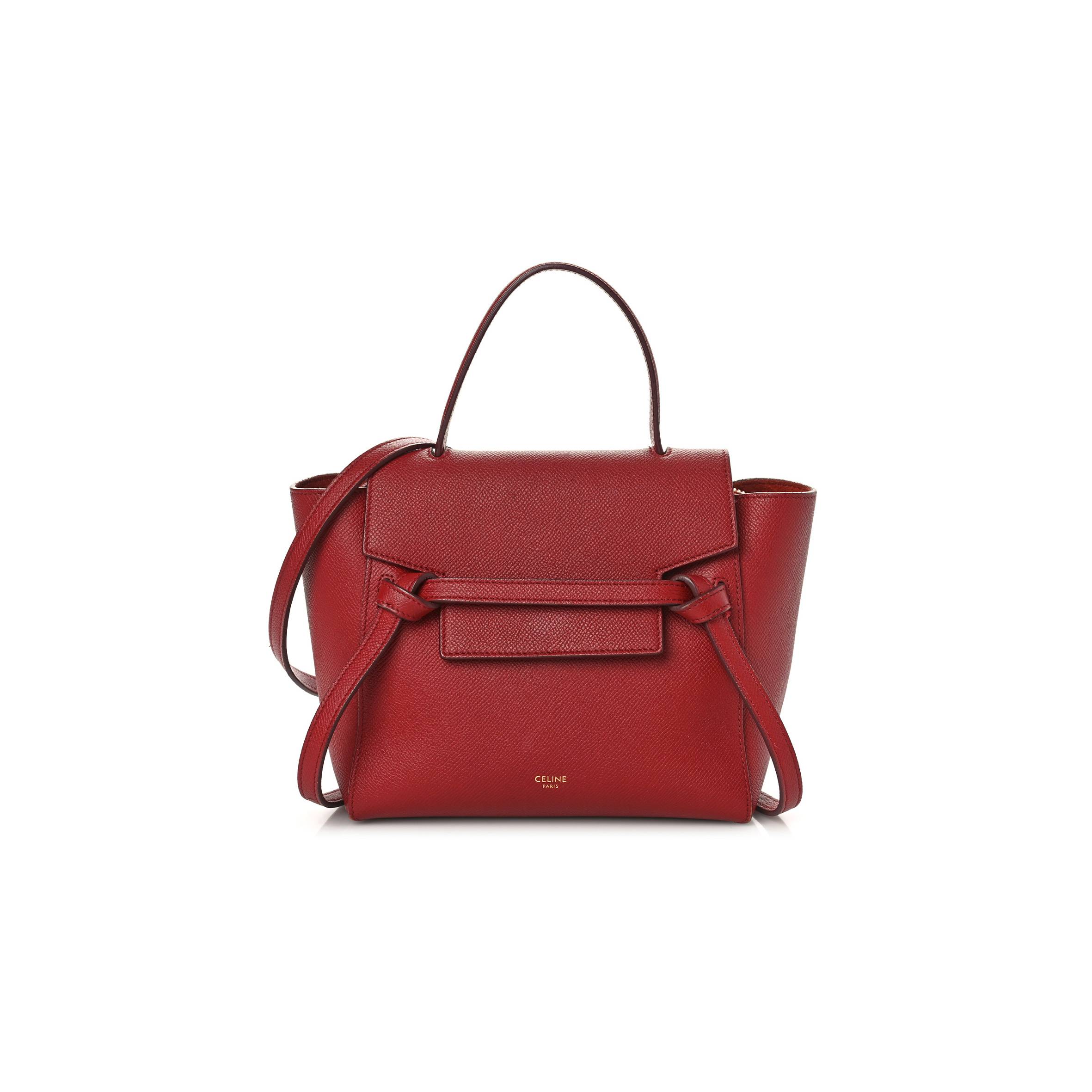 Ce**e grained calfskin nano belt bag ruby (20*19*11cm)