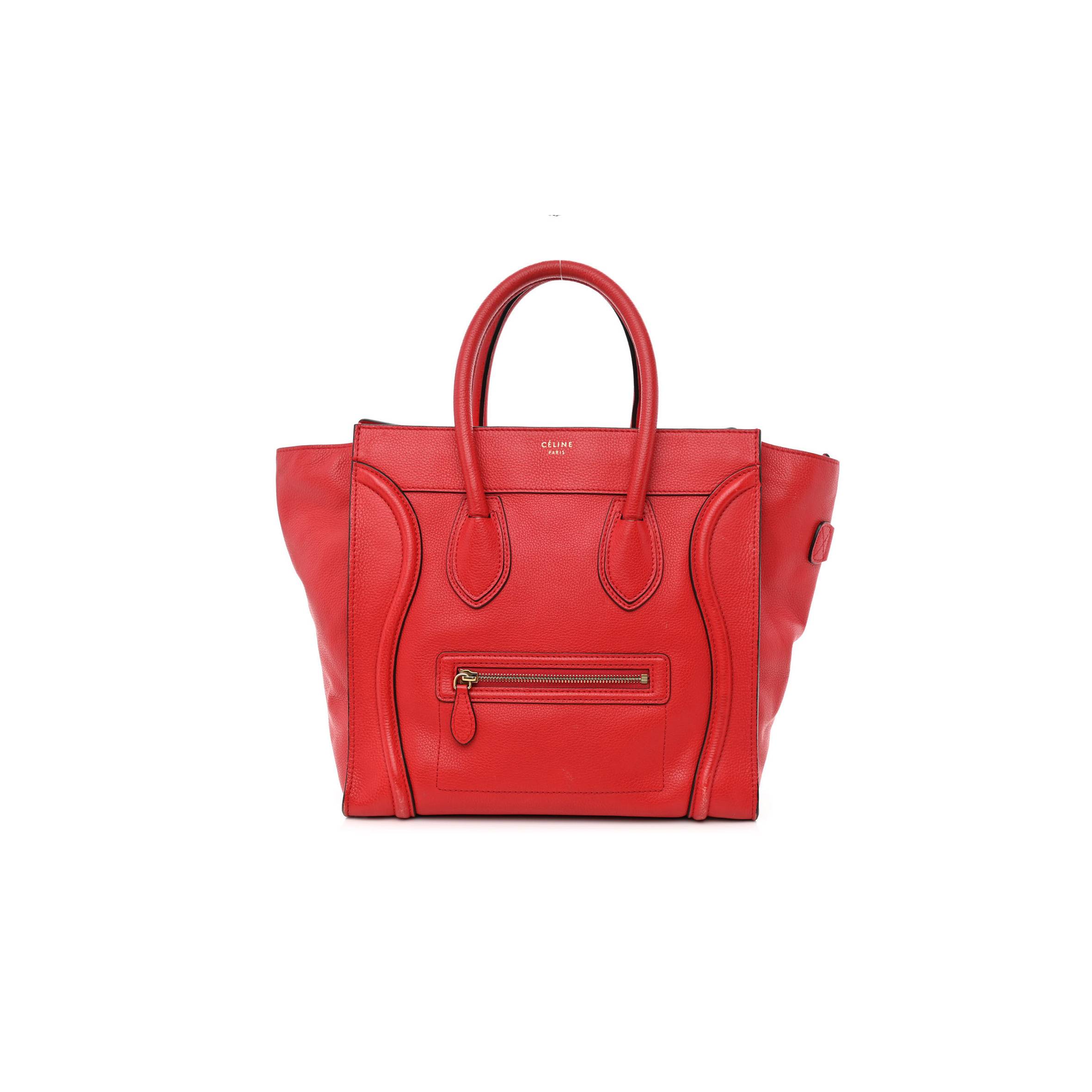 ce**e drummed calfskin mini lU*gage coquelicot (32*30*18cm)