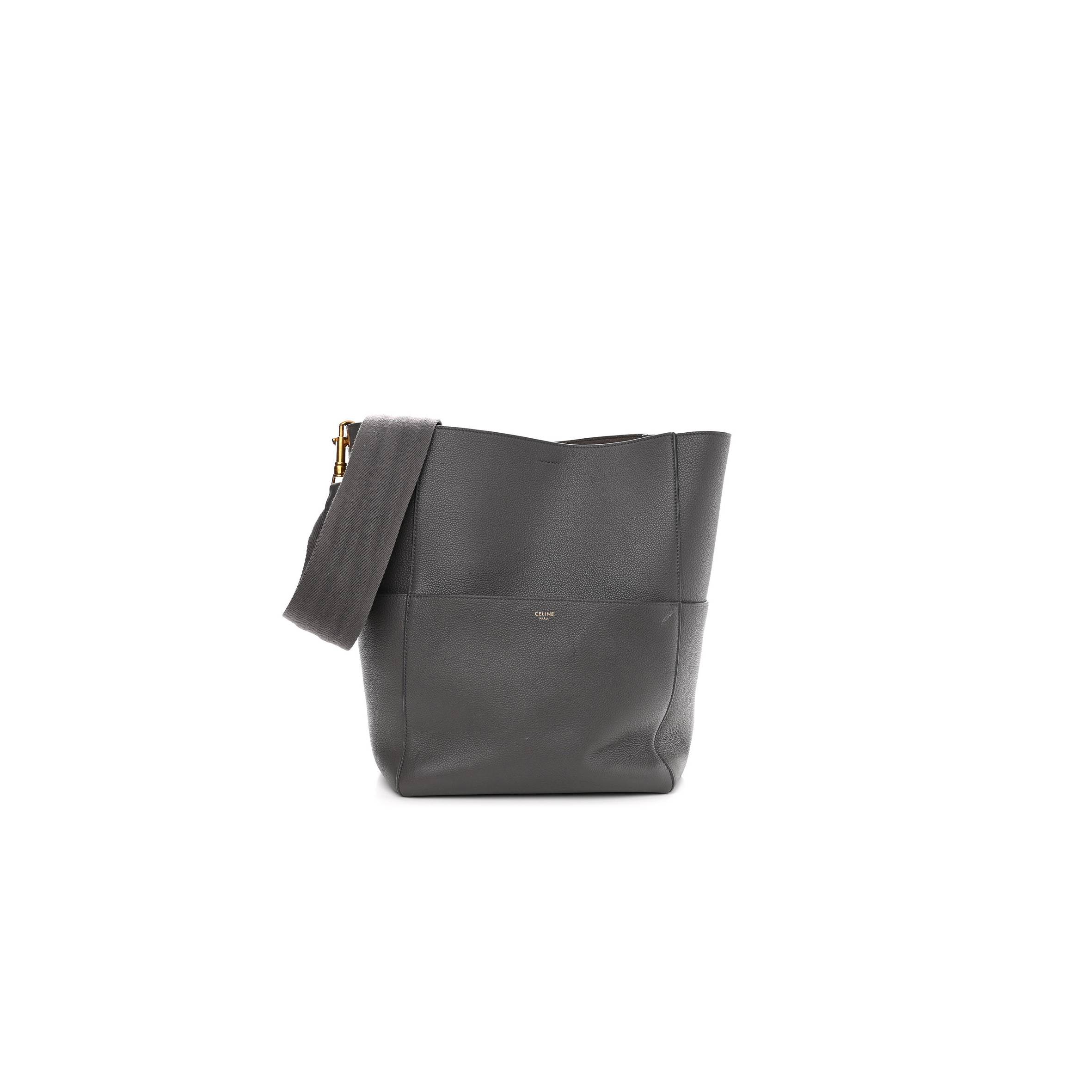 Ce**e soft grained calfskin sangle bucket bag kohl (32*23*17cm)