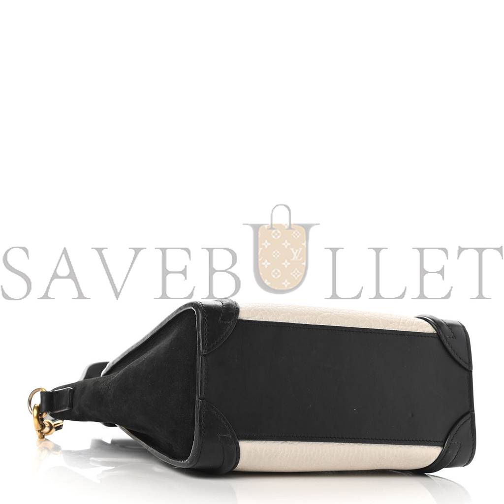 ce**e bullhide calfskin nubuck bi-color nano lU*gage black white (20*20*10cm)