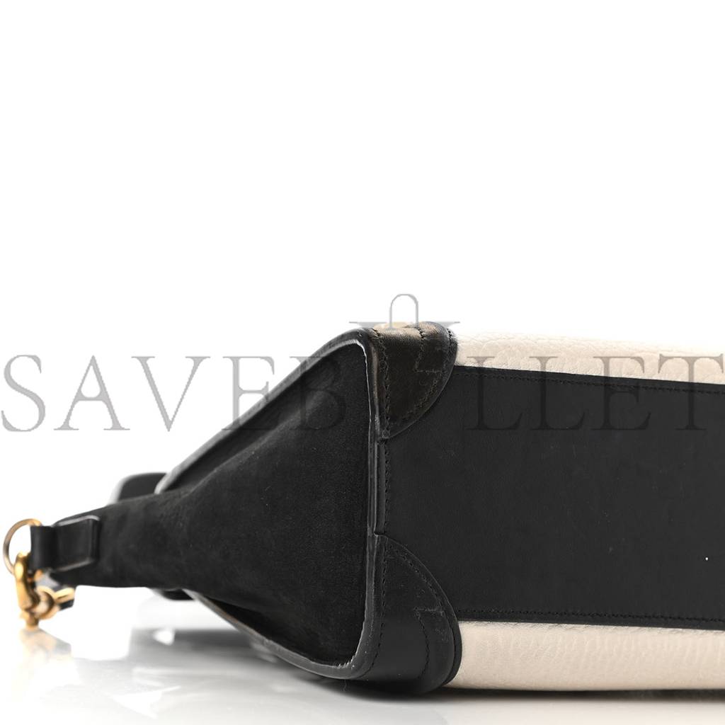 ce**e bullhide calfskin nubuck bi-color nano lU*gage black white (20*20*10cm)