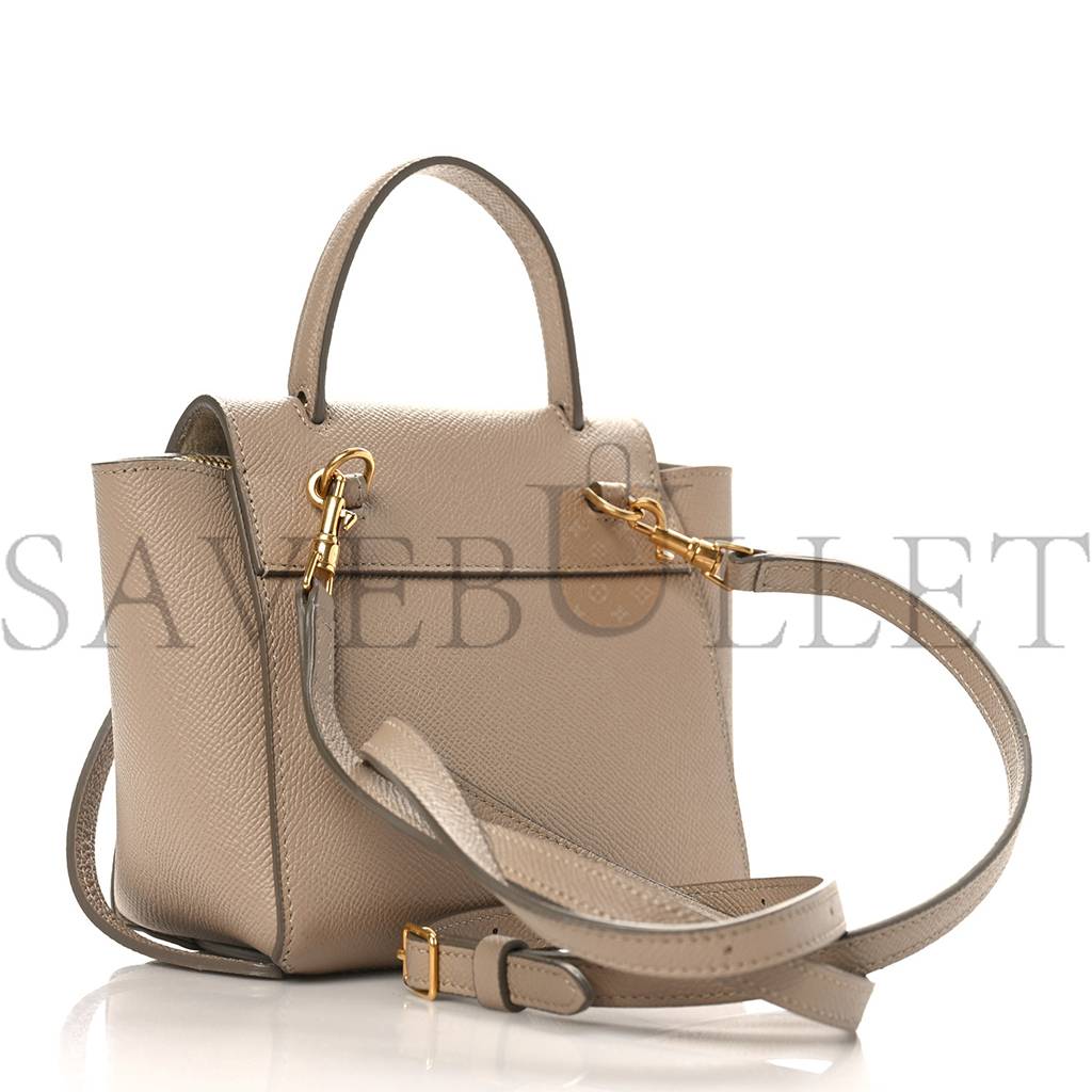 Ce**e grained calfskin pico belt bag light taupe (15*15*9cm)
