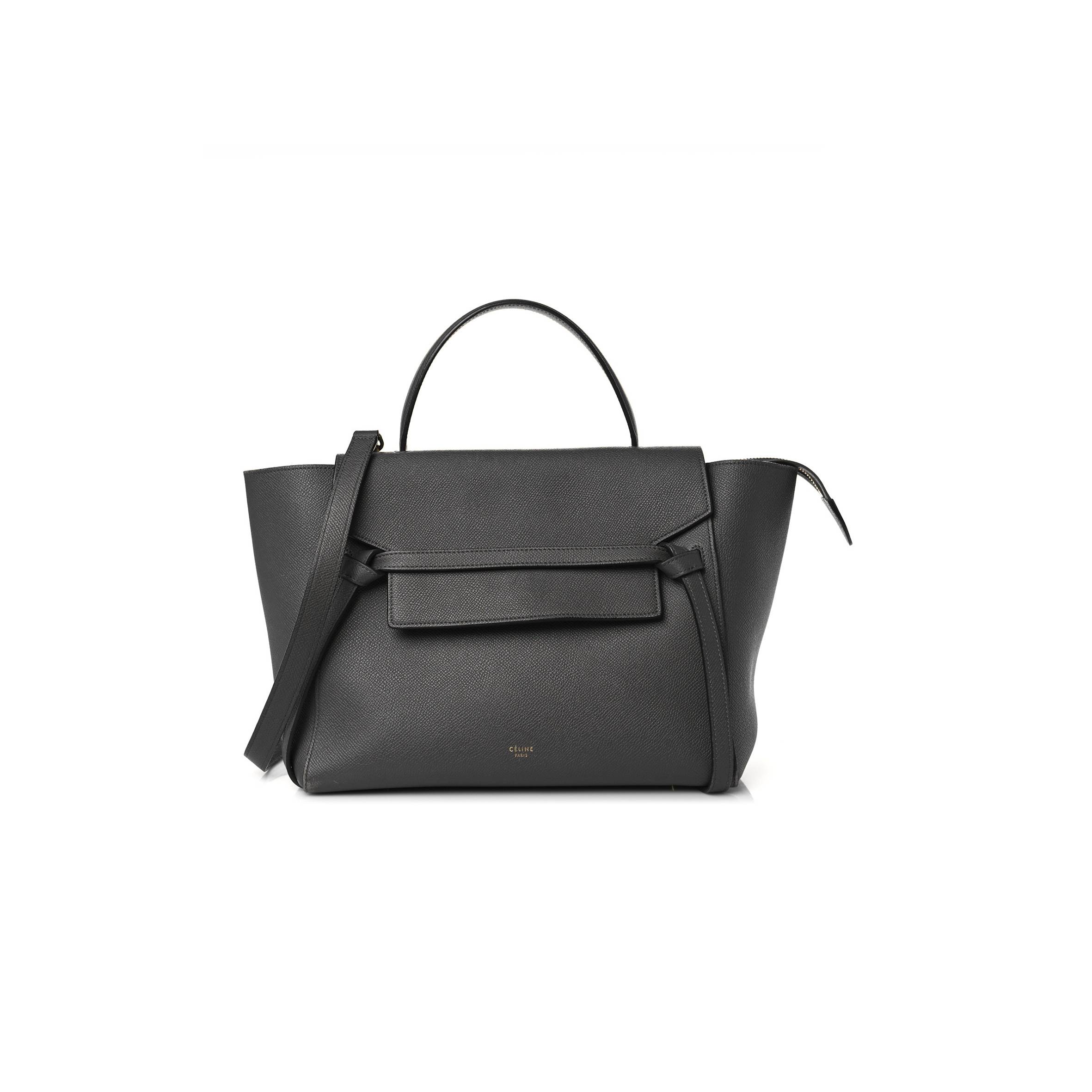 Ce**e grained calfskin mini belt bag grey (28*22*17cm)