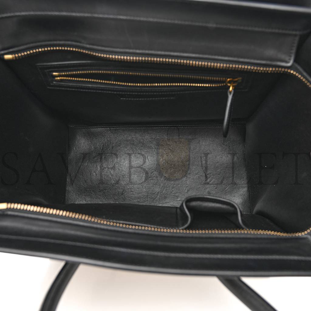 ce**e bullhide calfskin mini bi-color lU*gage black white (34*30*17cm)