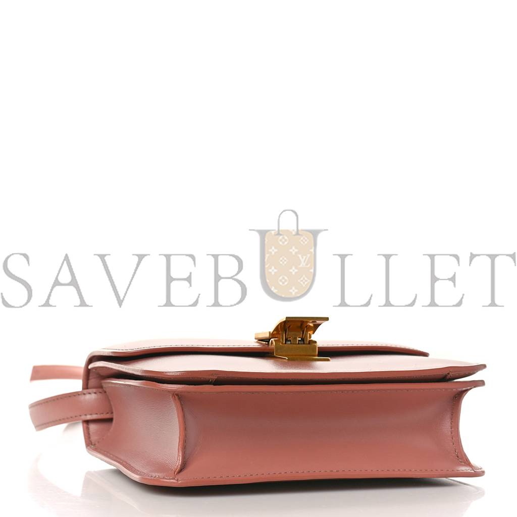 Ce1i*e box calfskin teen classic box flap bag antique rose (18*15*6cm)