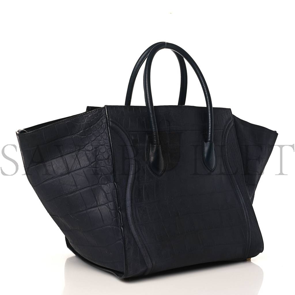 ce**e crocodile embossed calfskin medium phanT0m lu*gage navy blue (30*27*24cm)