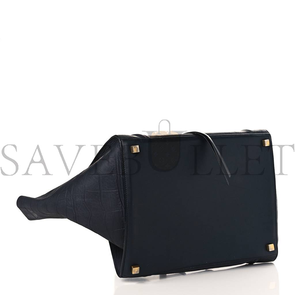 ce**e crocodile embossed calfskin medium phanT0m lu*gage navy blue (30*27*24cm)