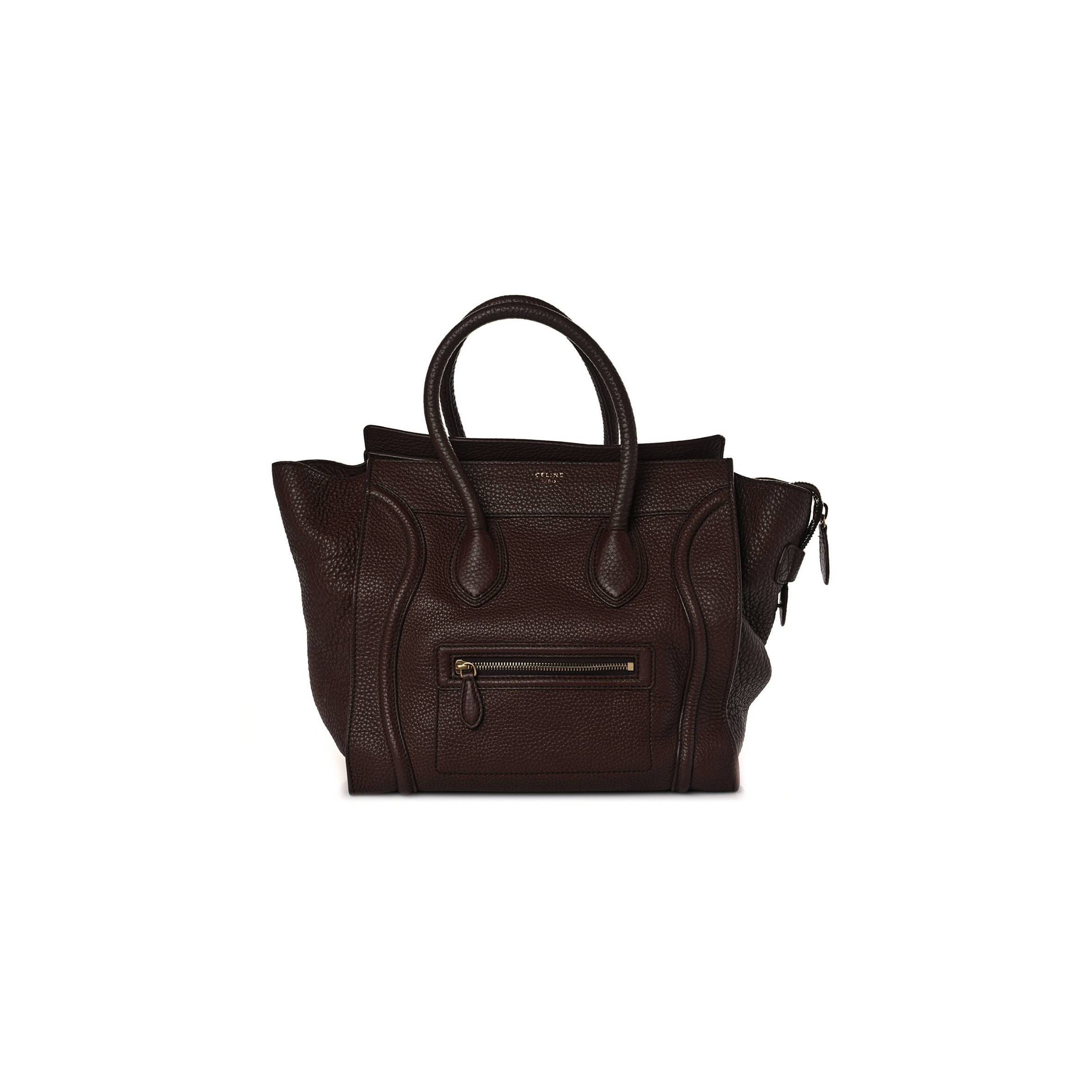 ce**e drummed calfskin mini lU*gage dark brown (30*29*18cm)