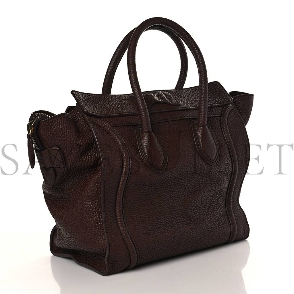ce**e drummed calfskin mini lU*gage dark brown (30*29*18cm)