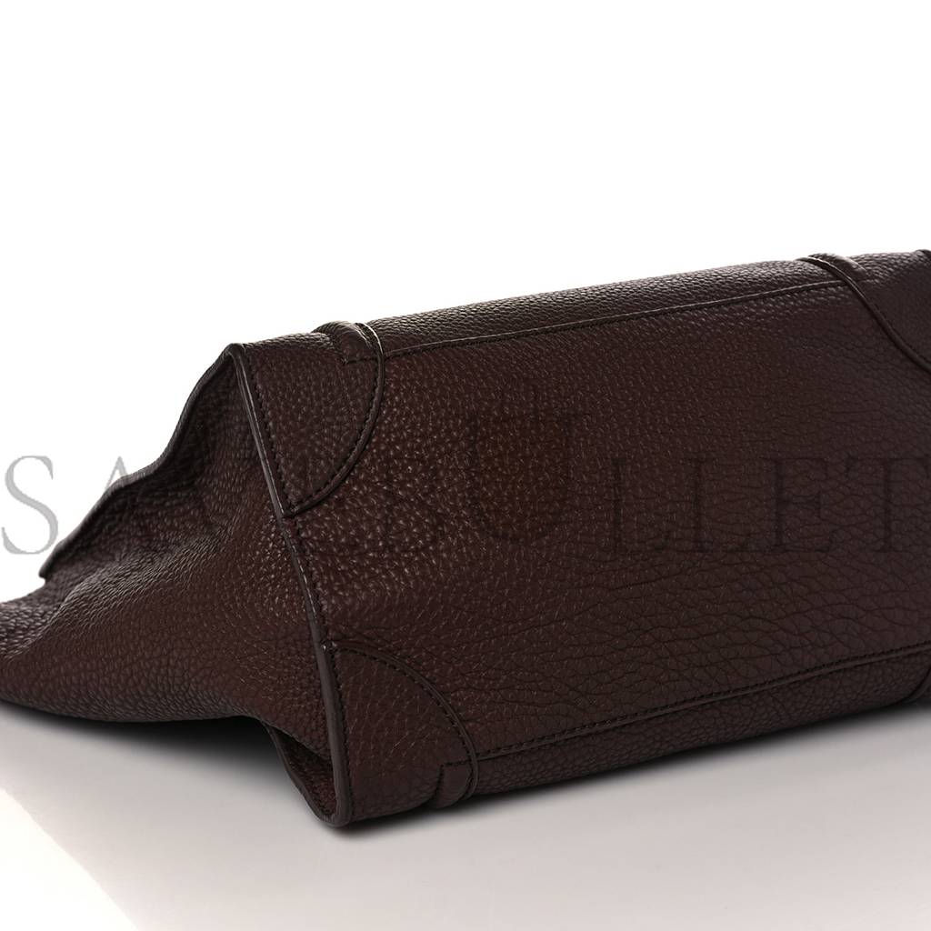 ce**e drummed calfskin mini lU*gage dark brown (30*29*18cm)