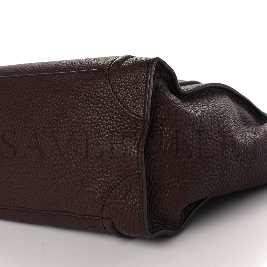ce**e drummed calfskin mini lU*gage dark brown (30*29*18cm)