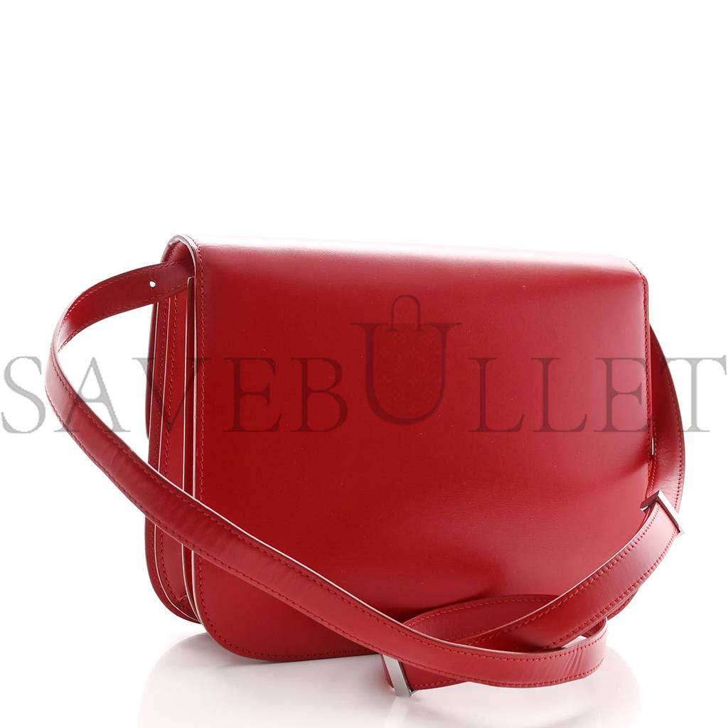 Ce1i*e box calfskin medium classic box flap bag red (23*18*6cm)