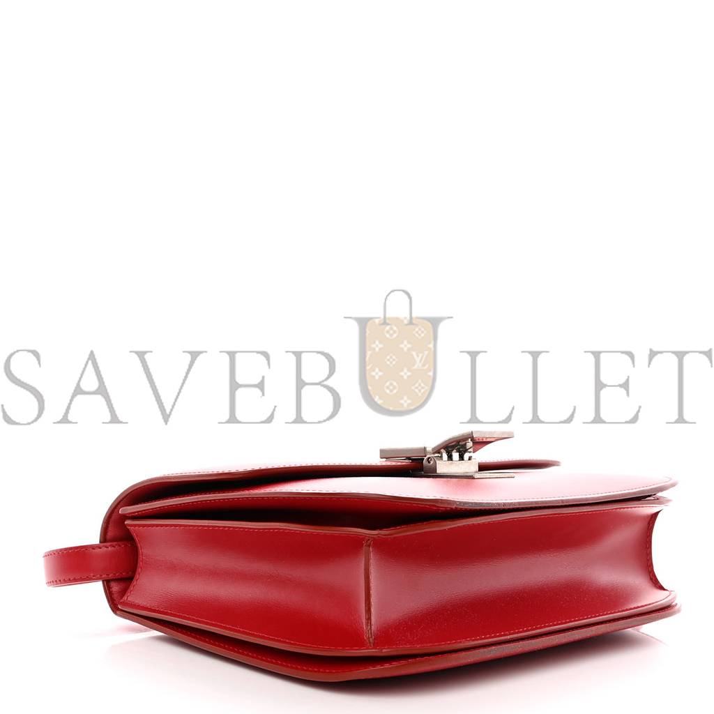 Ce1i*e box calfskin medium classic box flap bag red (23*18*6cm)