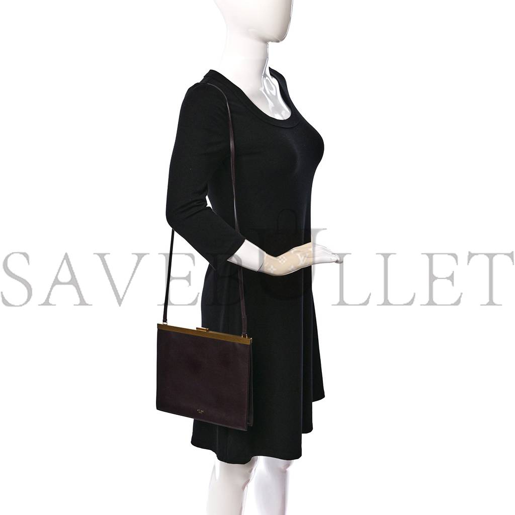Ce**e smooth calfskin mini clasp bag bordeaux (23*20*3cm)