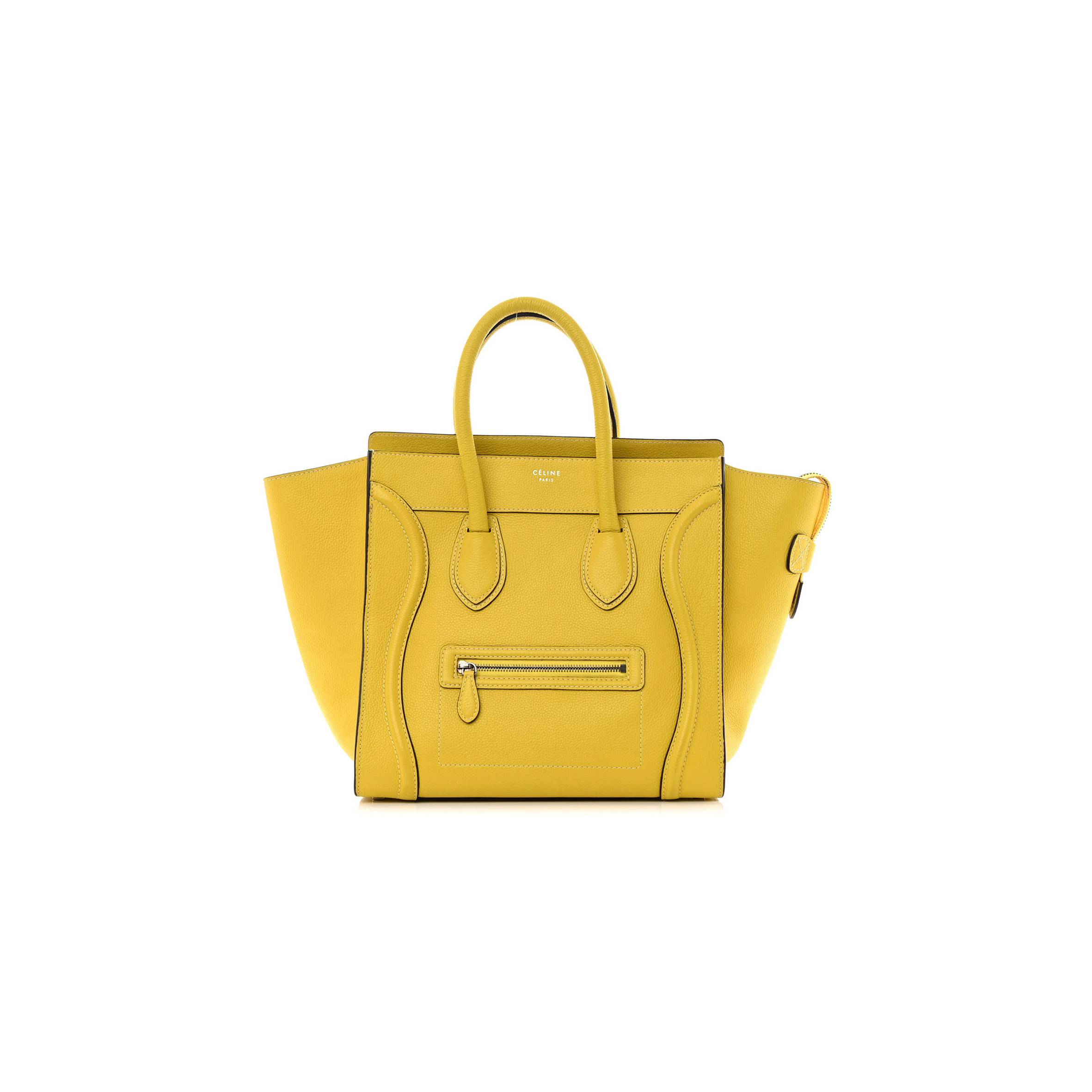 ce1i*e drummed calfskin mini lU*gage citron (30*29*17cm)